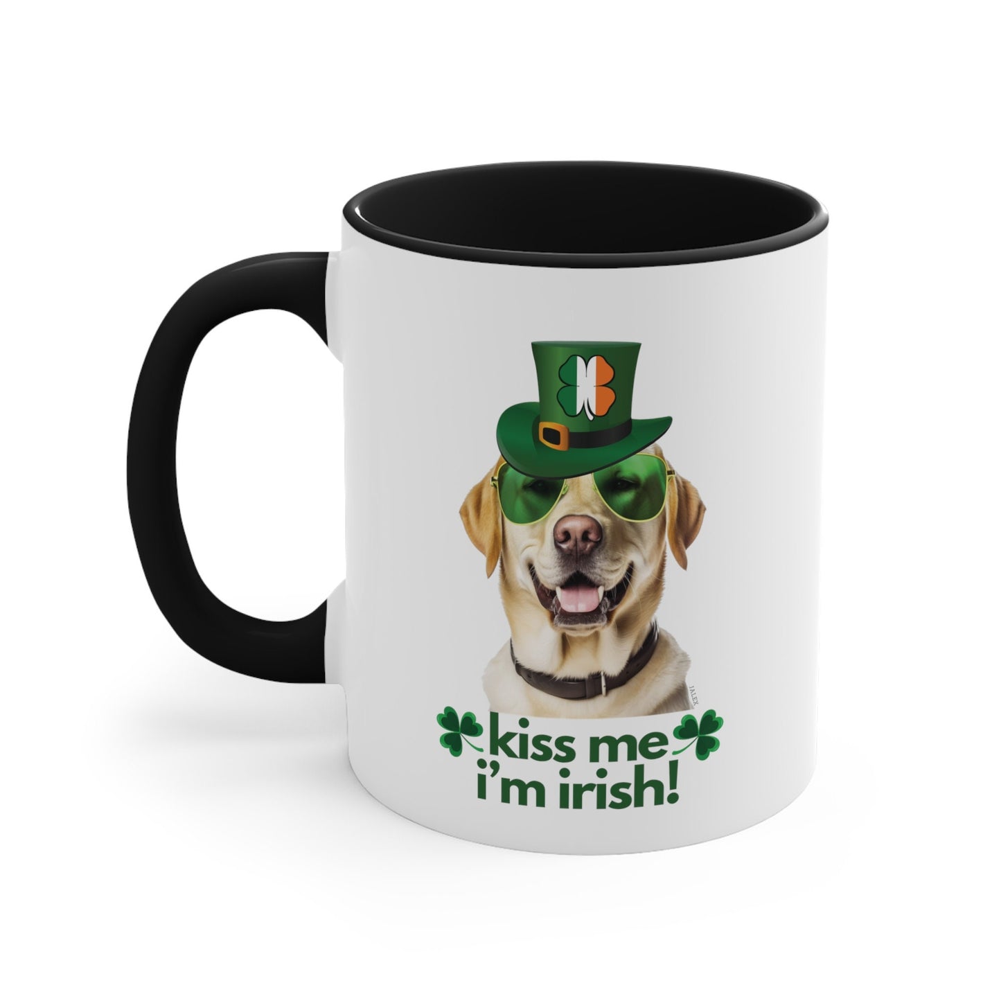 Yellow Labrador kiss me i'm irish funny cute gift dog lovers 11 oz. mug