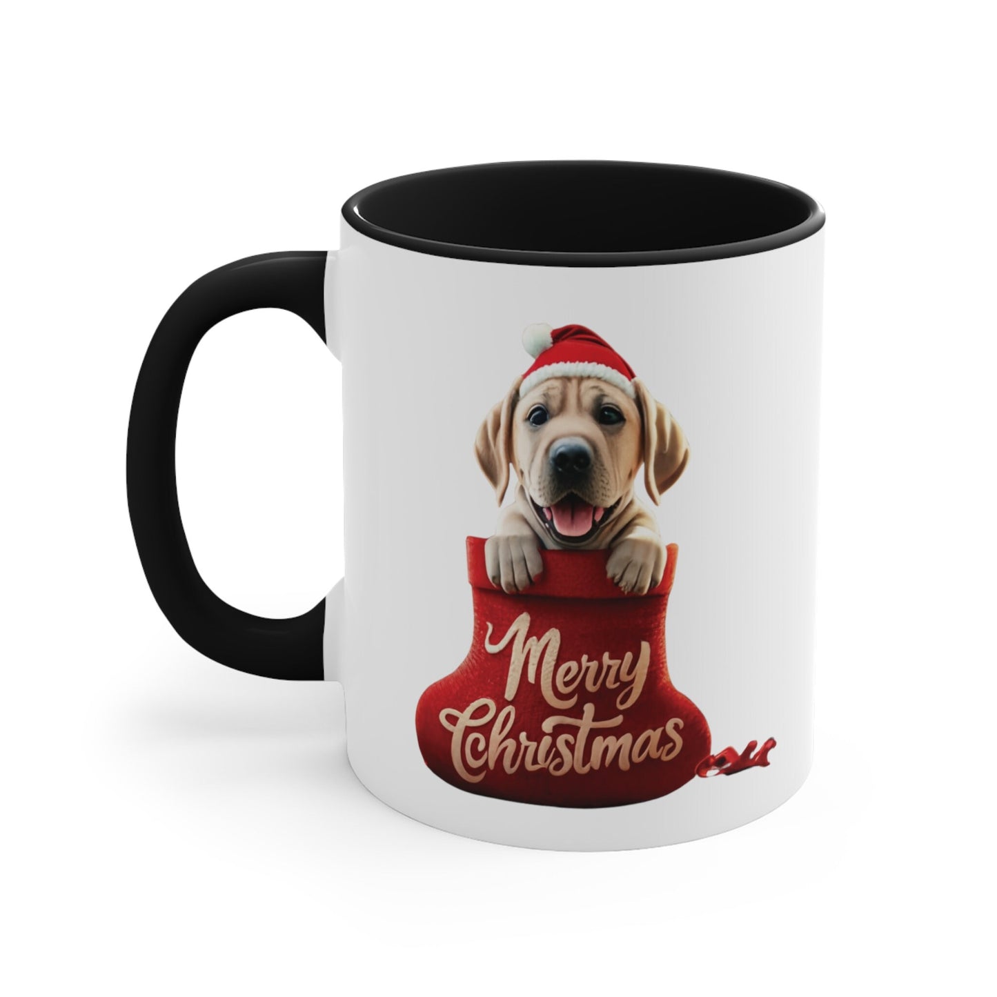 Labrador Retriever in Stocking with Santa Hat Merry Christmas | Coffee Mug, 11oz