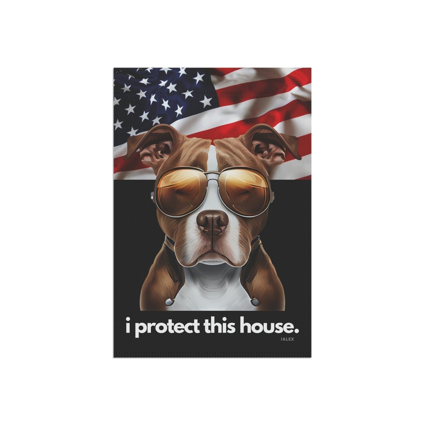 Pit Bull Flag, Garden Flag, I Protect This House, Patriotic, USA, United States, American, House Flag, Banner, Printed Both Sides