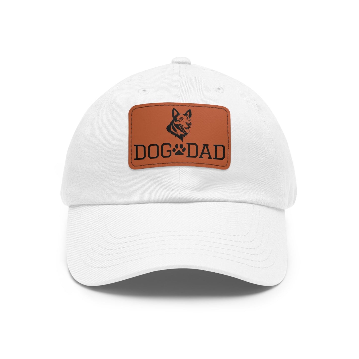 German Shepherd "Dog Dad" with Paw Print | Dad Hat with Leather Patch (Rectangle)