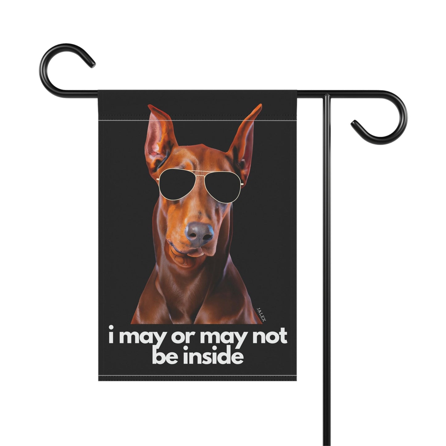 Red Doberman Flag, Garden Flag, I May or May Not Be Inside, House Flag, Banner, Printed Both Sides