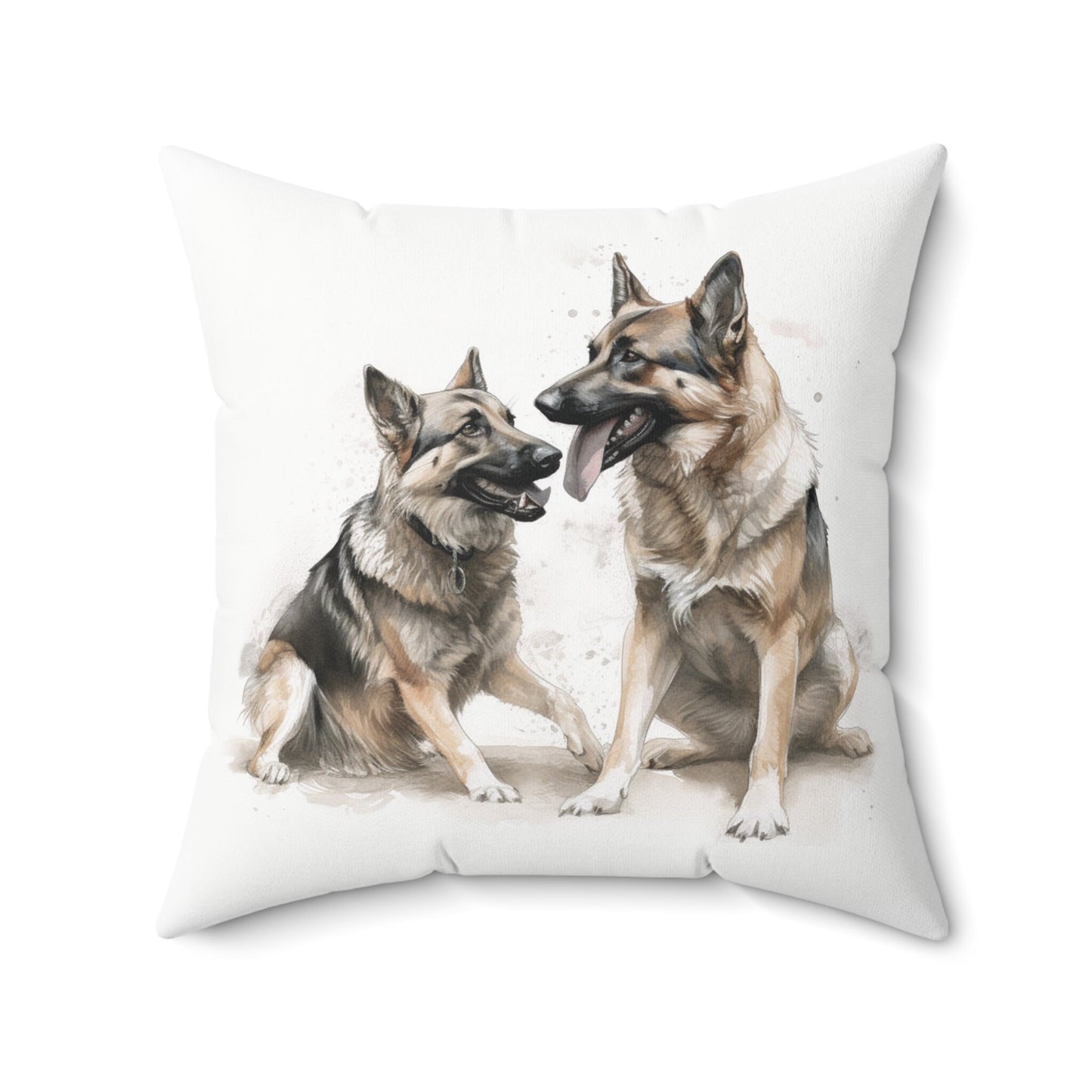 German Shepherds Playing Pillow