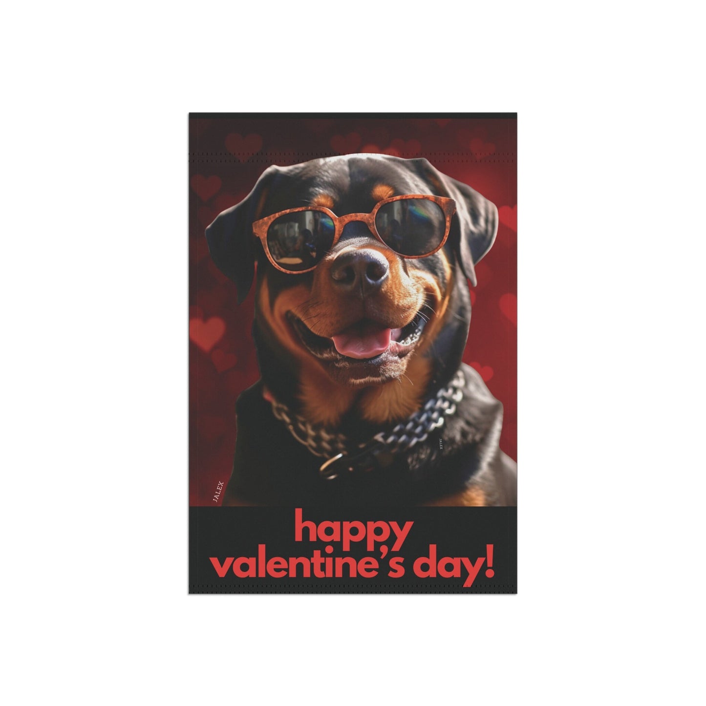 Rottweiler Flag, Garden Flag, Happy Valentine's Day, House Flag, Banner, Printed Both Sides