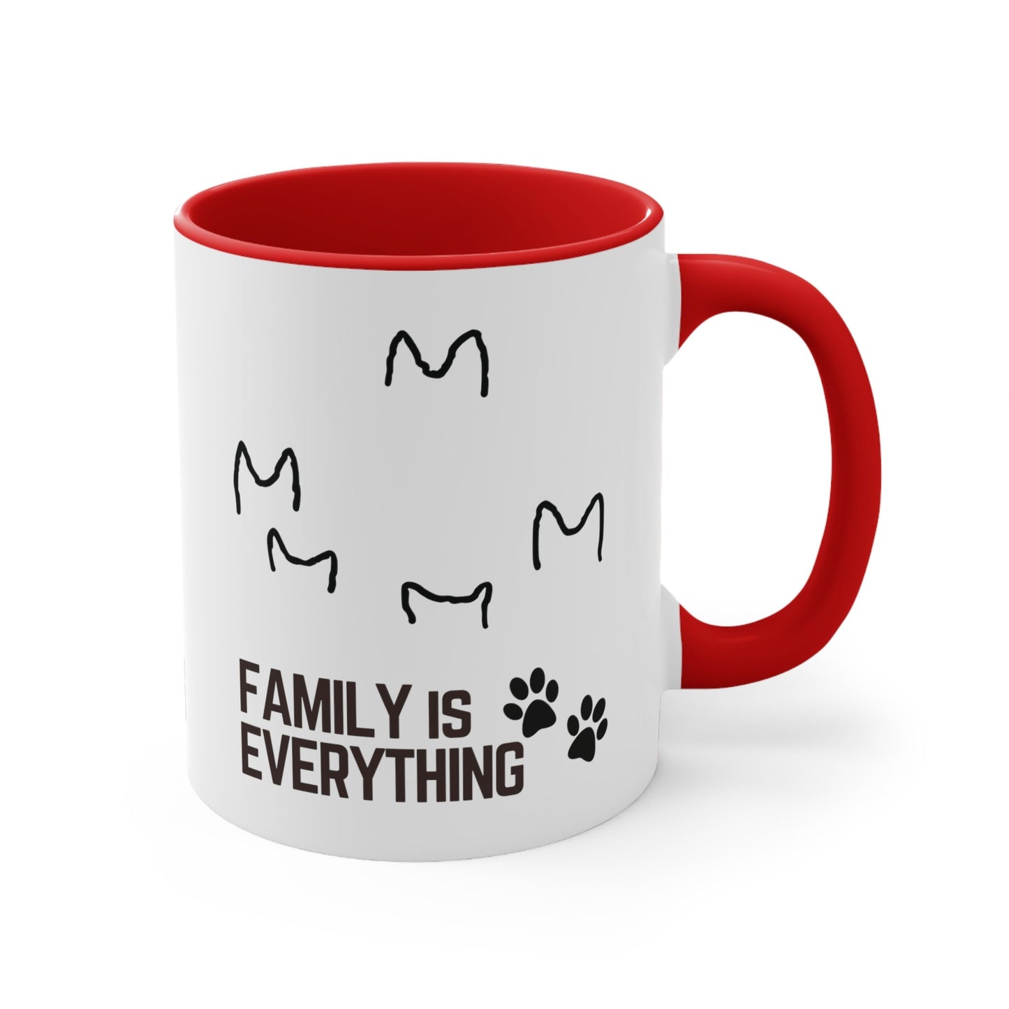 Family is Everything German Shepherd Ears Outlines Paw Prints Gift Dog Lover | Coffee Mug, 11oz