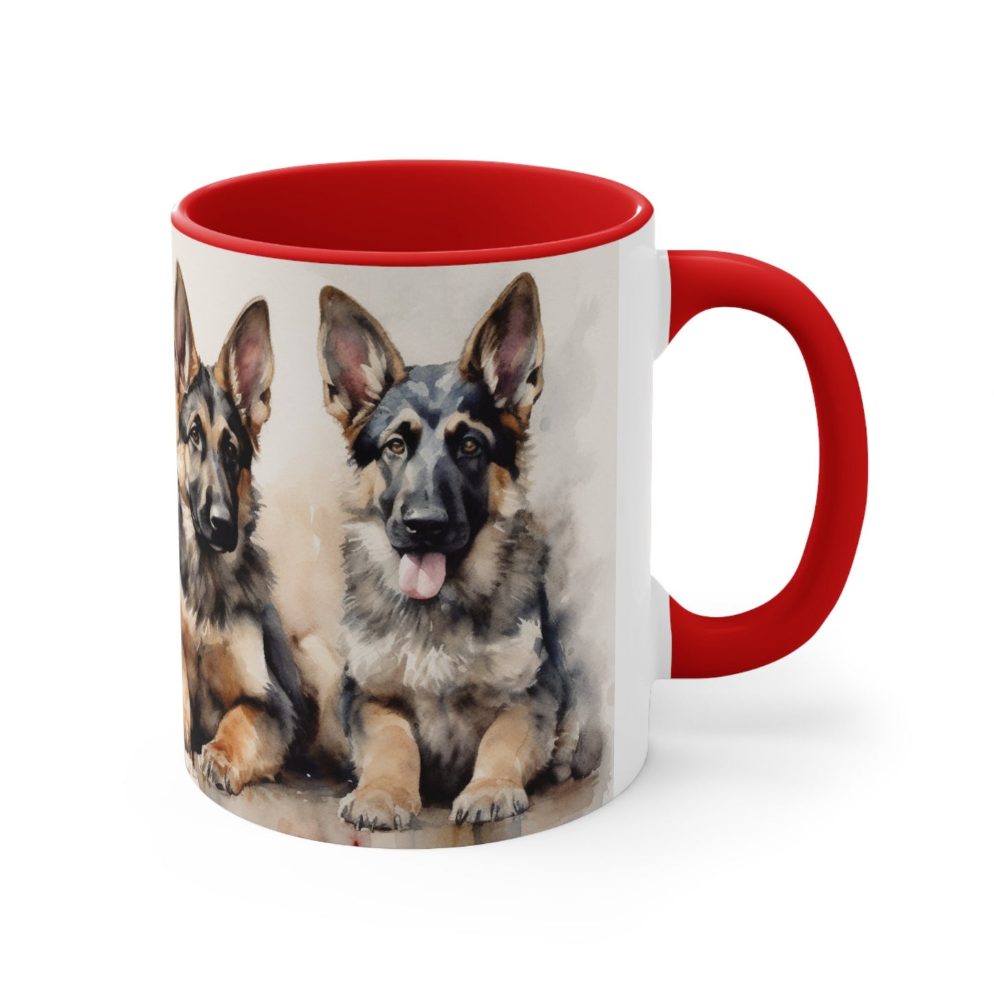 4 Older German Shepherd Puppies Coffee Mug, 11oz