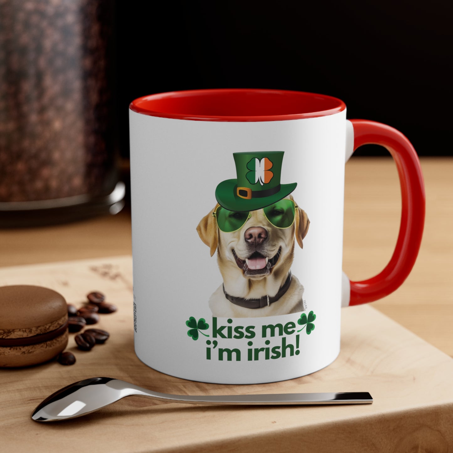 Yellow Labrador kiss me i'm irish funny cute gift dog lovers 11 oz. mug