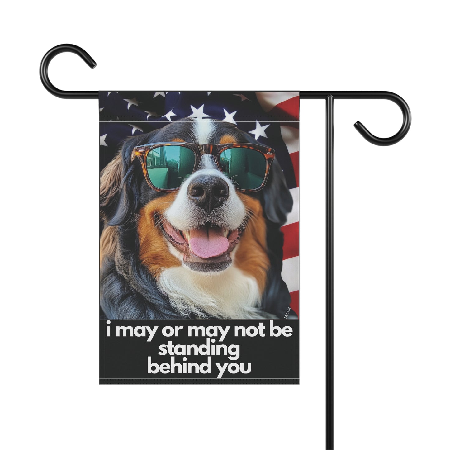 Bernese Mountain Dog Flag, Garden Flag, I May or May Not Be Inside, Patriotic, USA, American, House Flag, Printed Both Sides