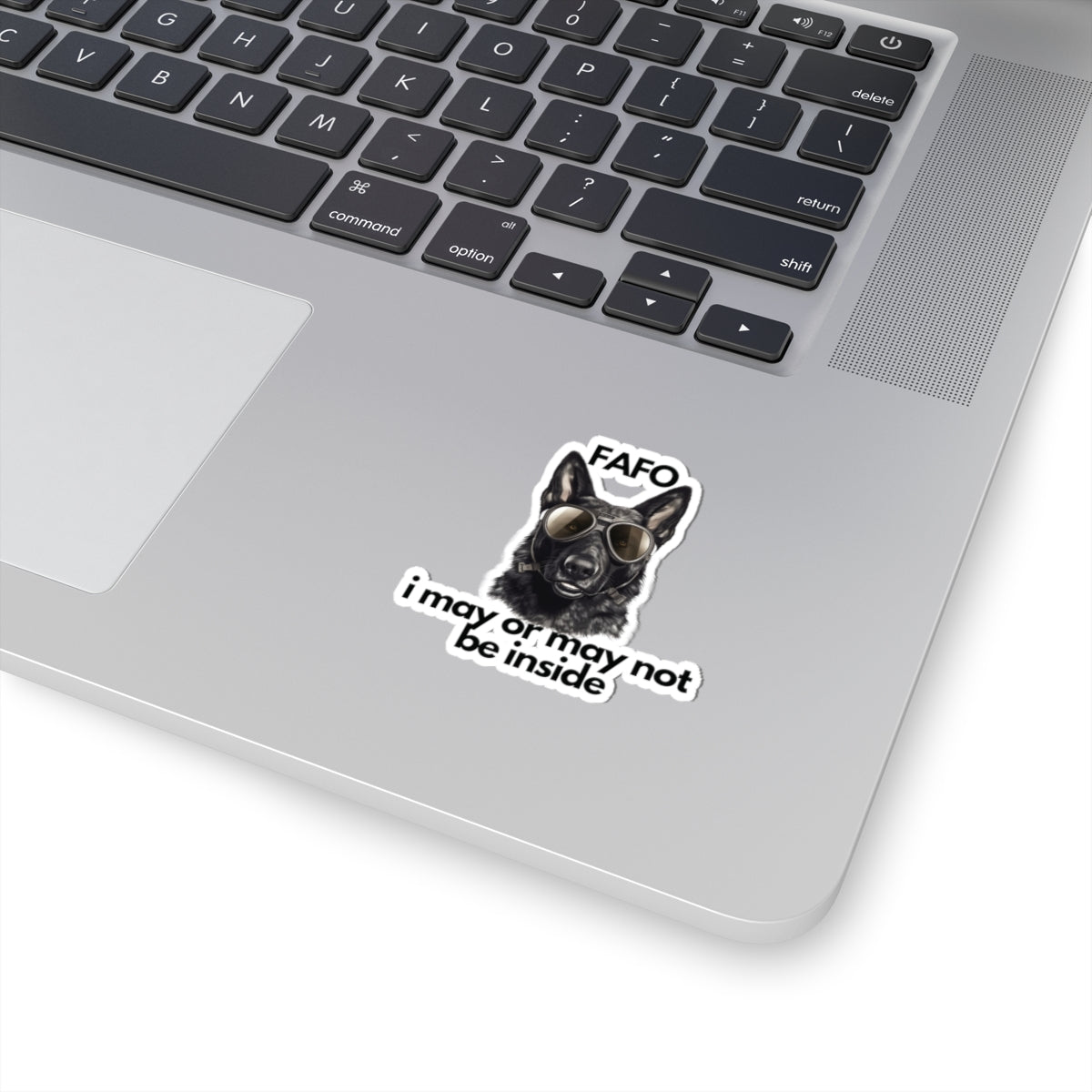 Custom Black German Shepherd "i may or may not be inside" Sticker