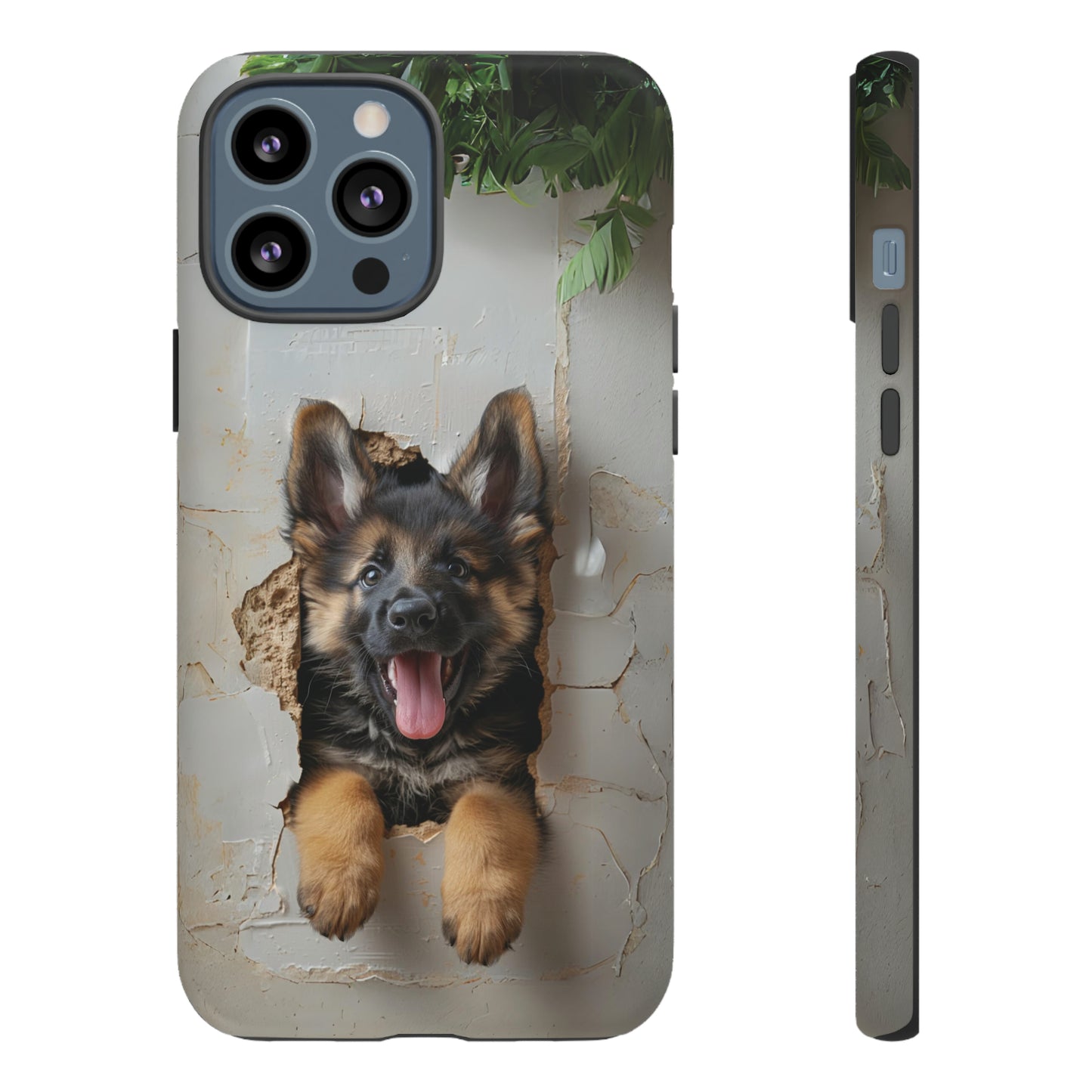 German Shepherd Puppy Breaking Wall | Light Colors | Tough Phone Cases