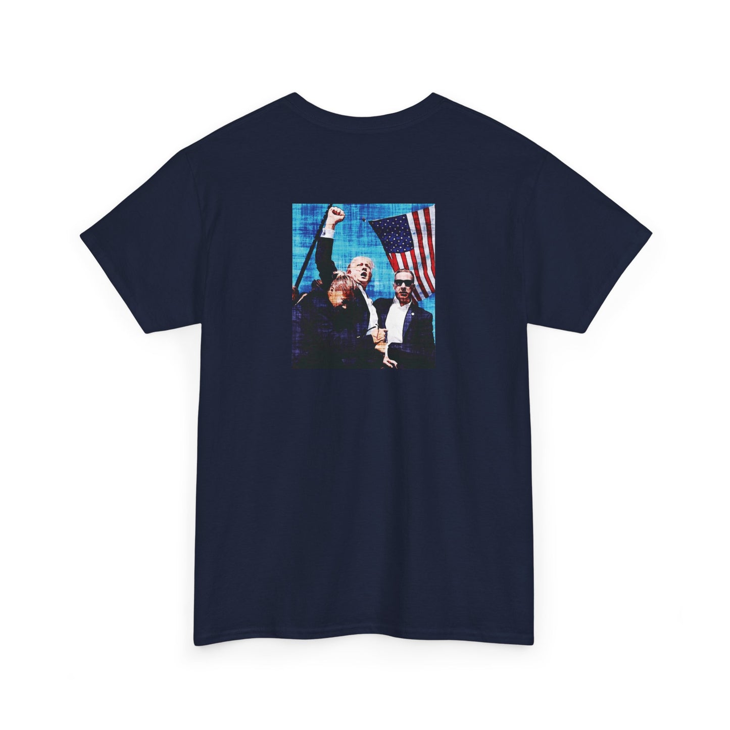 Patriotic TShirt USA Flag Rally Iconic Moment 2024 | Unisex Heavy Cotton Tee