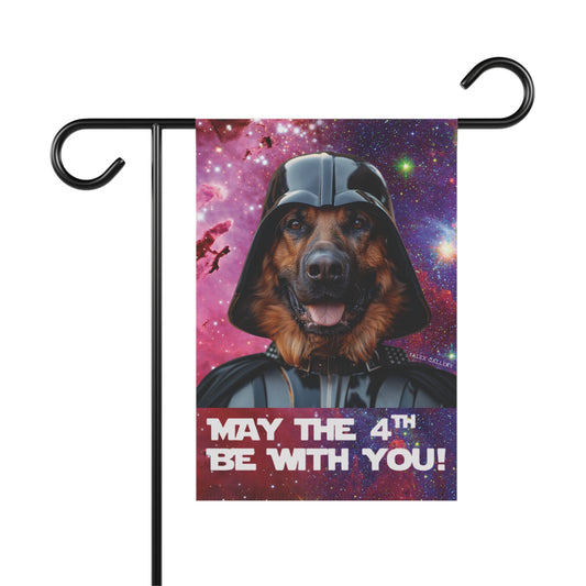 German Shepherd Flag, Garden Flag, May The 4th Be With You!, Star Wars, House Flag, Banner, Printed Both Sides, Gift, Dog Lover