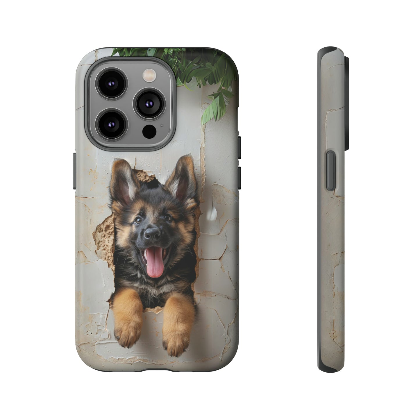 German Shepherd Puppy Breaking Wall | Light Colors | Tough Phone Cases