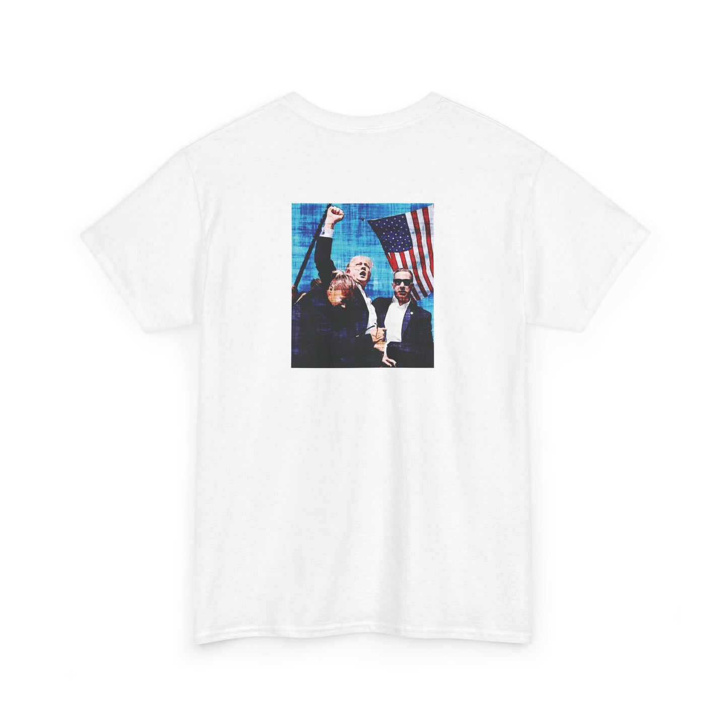 Patriotic TShirt USA Flag Rally Iconic Moment 2024 | Unisex Heavy Cotton Tee