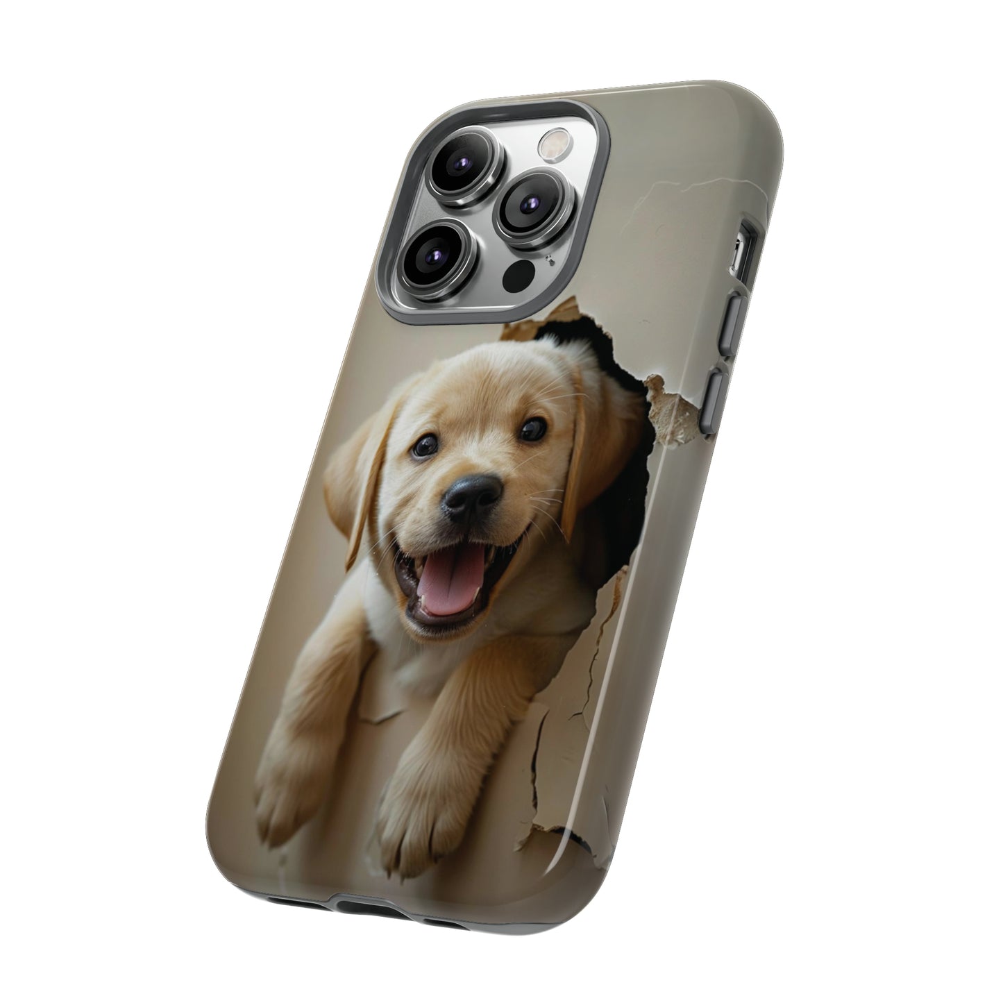 Yellow Labrador Puppy Breaking Wall | Tough Phone Cases