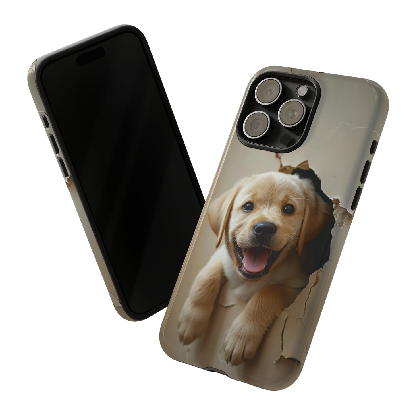 Yellow Labrador Puppy Breaking Wall | Tough Phone Cases