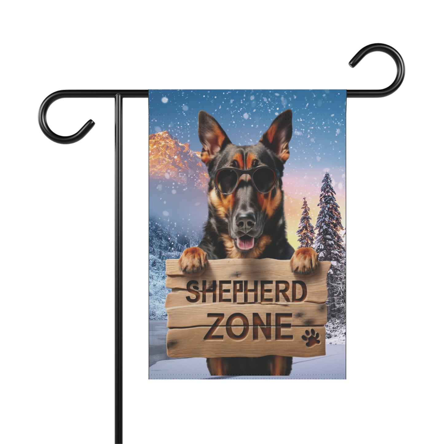 German Shepherd Flag, Garden Flag, SHEPHERD ZONE, House Flag, Banner, Printed on both sides