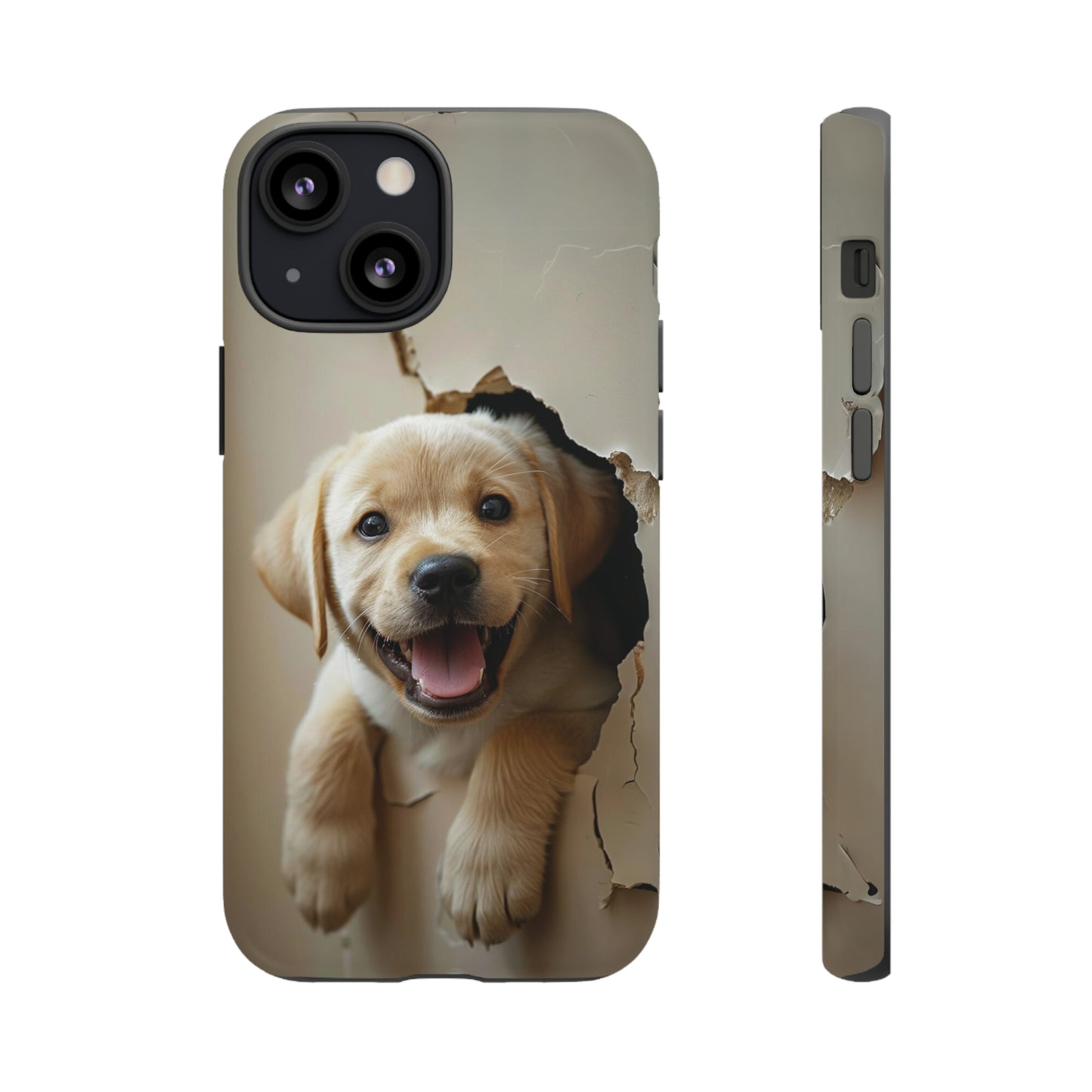 Yellow Labrador Puppy Breaking Wall | Tough Phone Cases