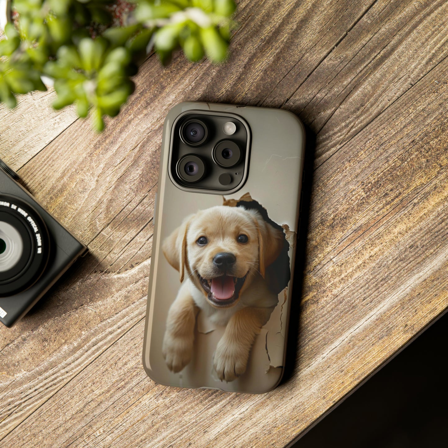 Yellow Labrador Puppy Breaking Wall | Tough Phone Cases