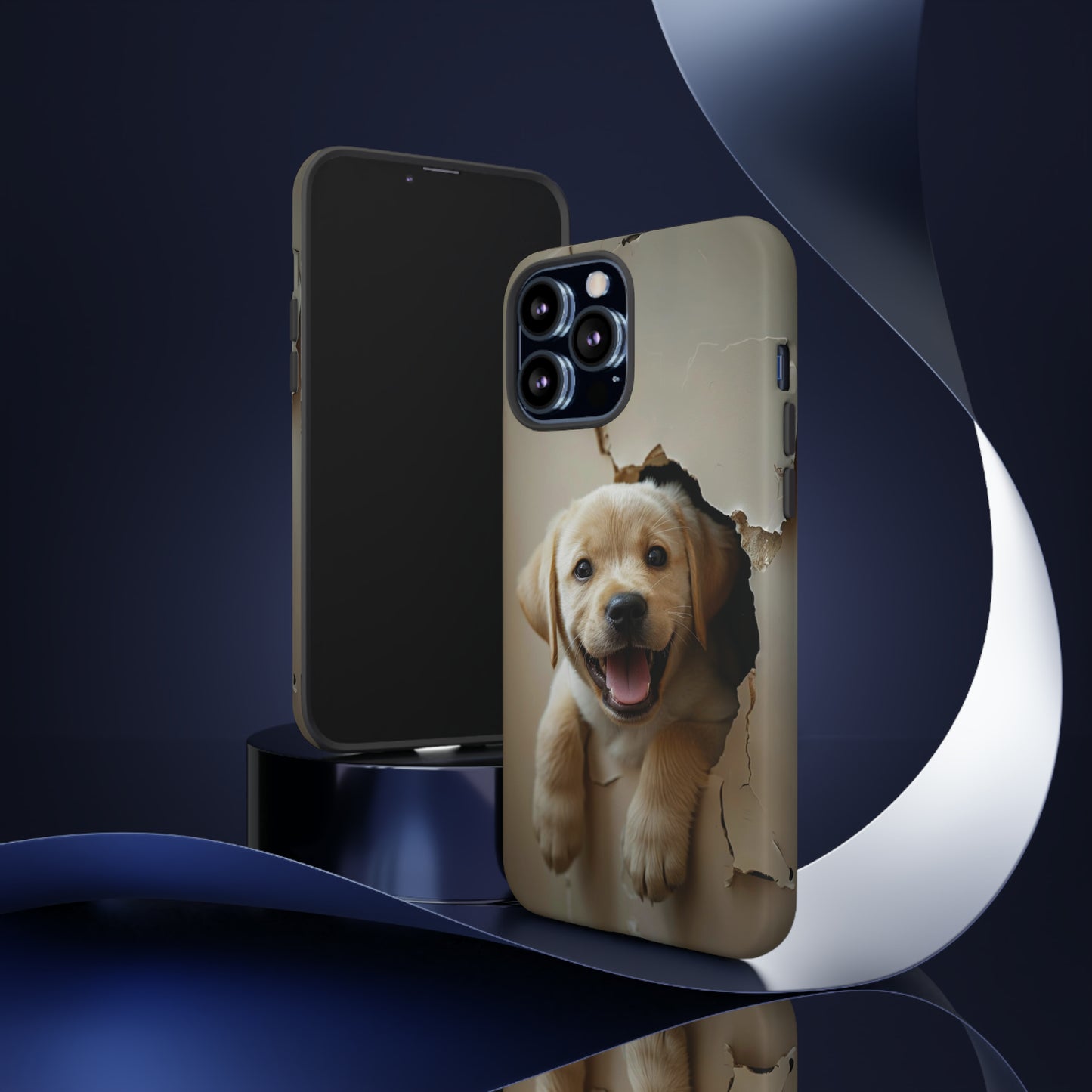 Yellow Labrador Puppy Breaking Wall | Tough Phone Cases