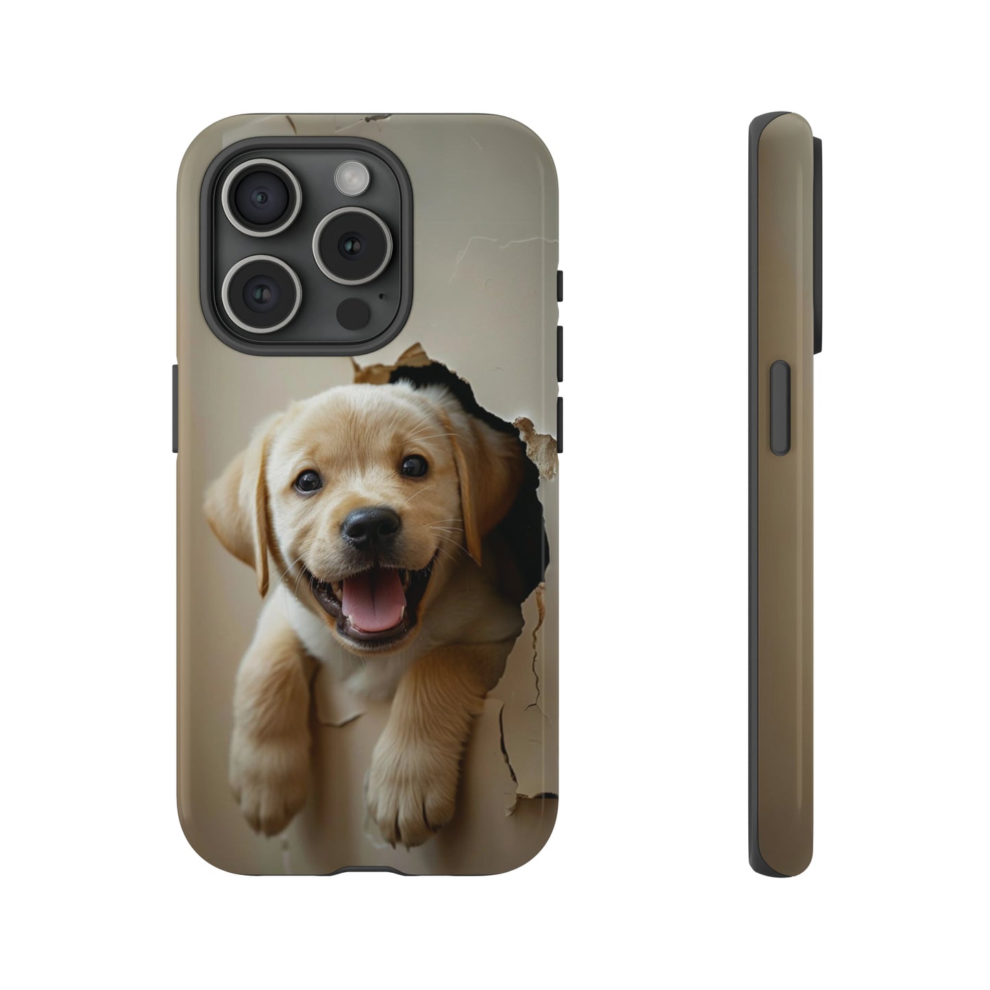 Yellow Labrador Puppy Breaking Wall | Tough Phone Cases