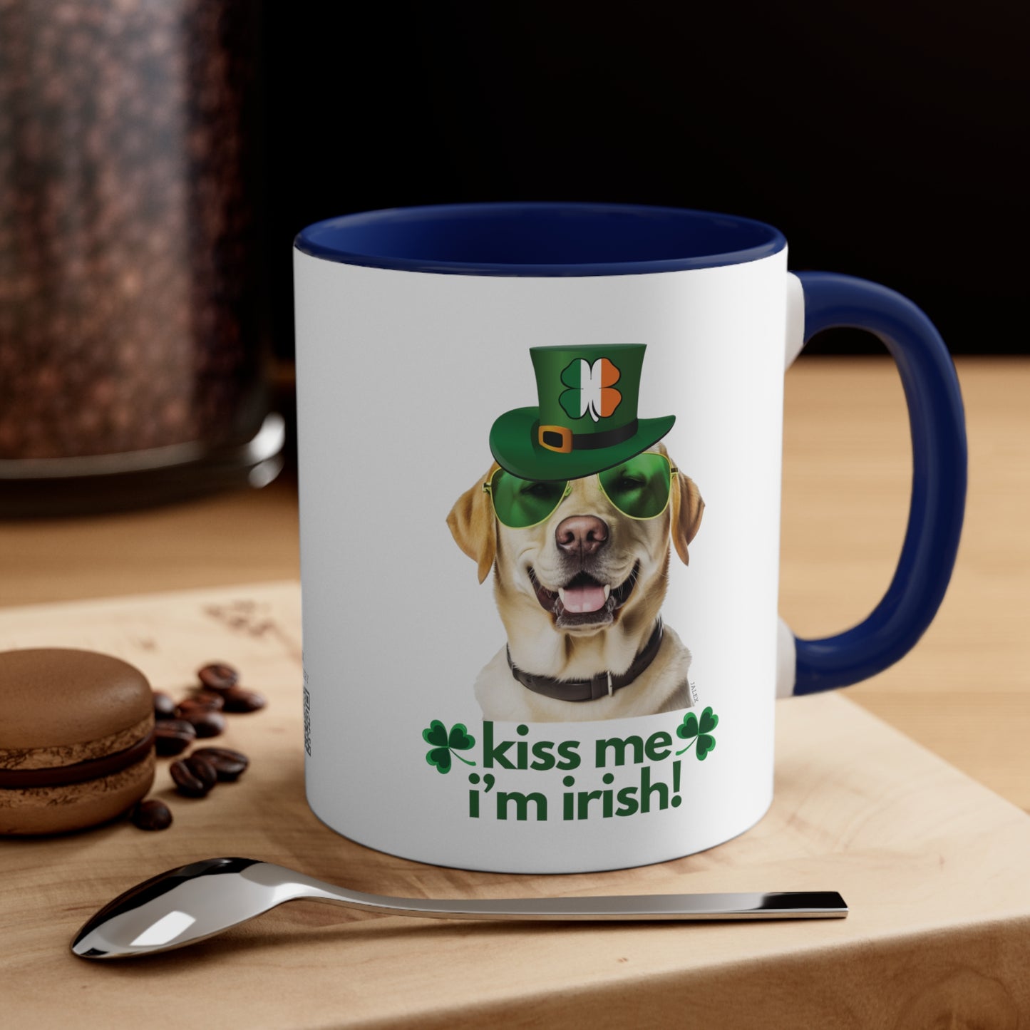 Yellow Labrador kiss me i'm irish funny cute gift dog lovers 11 oz. mug