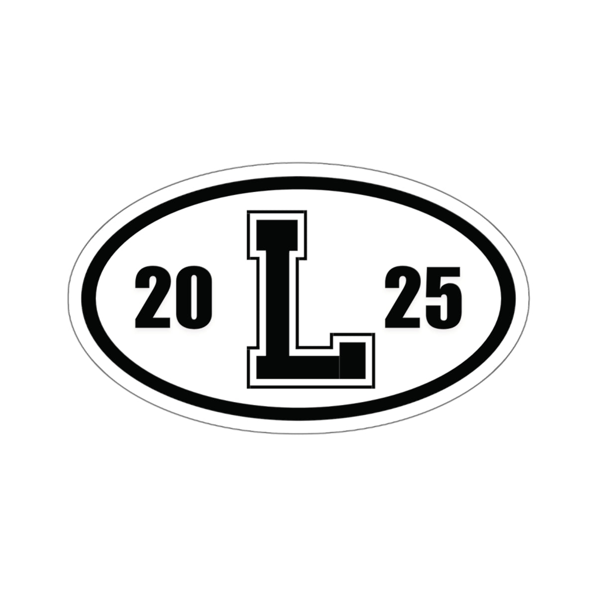 Lakewood High School Ohio LHS Logo Graduation Class of 2025 Black and White Oval | Sticker