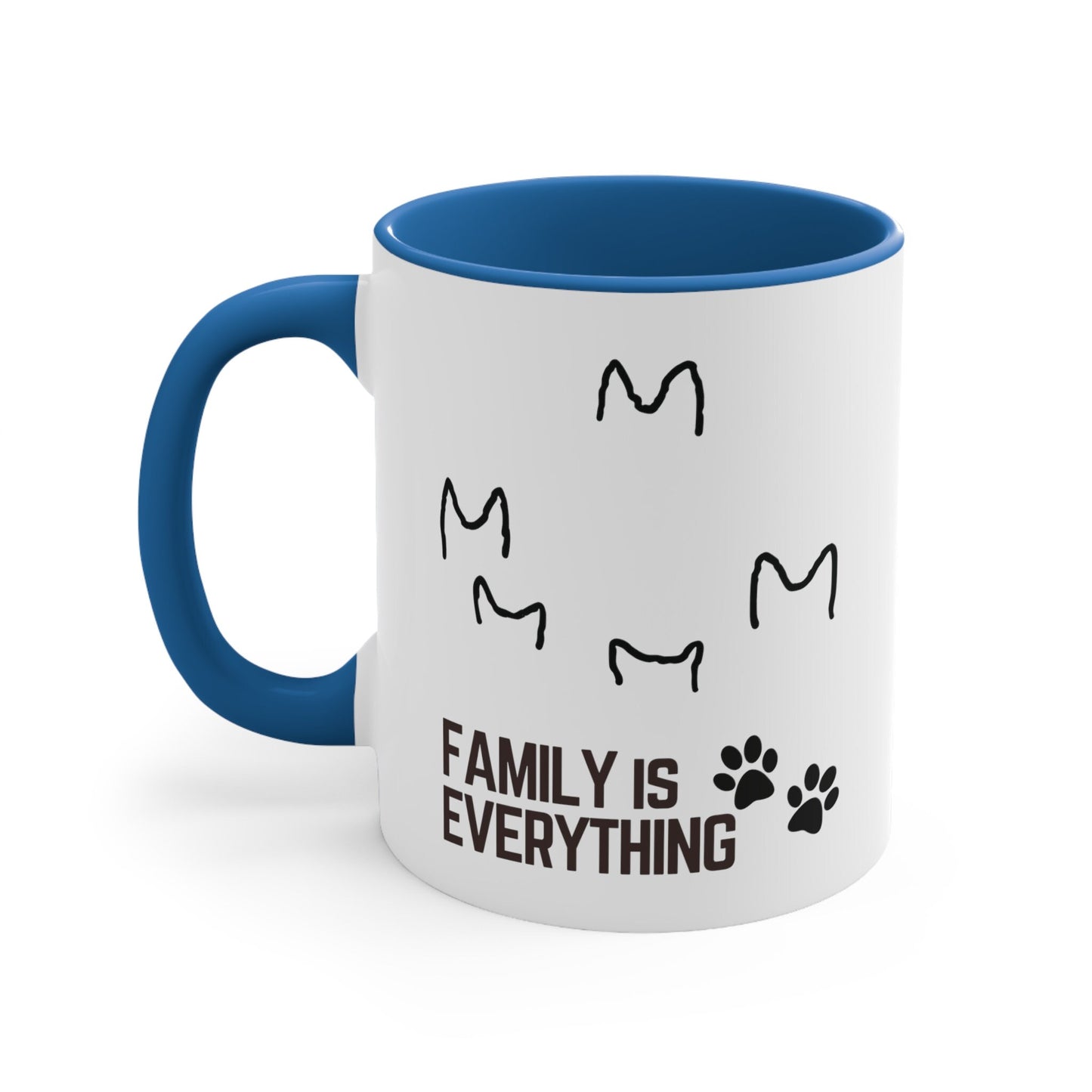 Family is Everything German Shepherd Ears Outlines Paw Prints Gift Dog Lover | Coffee Mug, 11oz