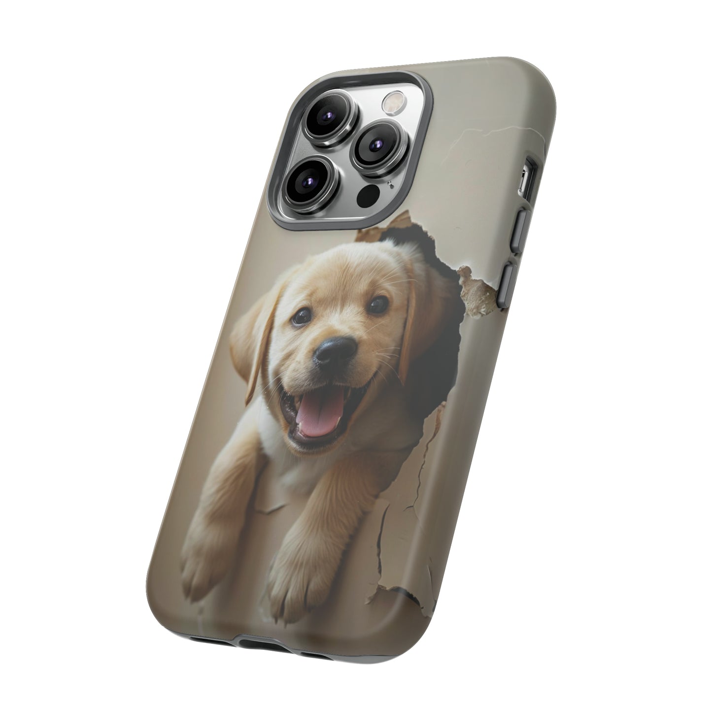 Yellow Labrador Puppy Breaking Wall | Tough Phone Cases