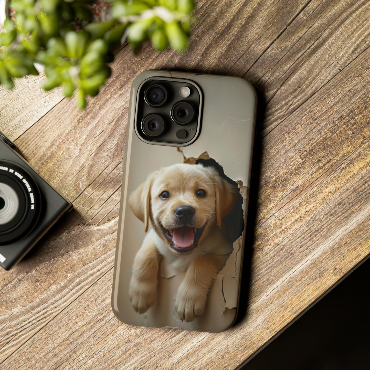 Yellow Labrador Puppy Breaking Wall | Tough Phone Cases