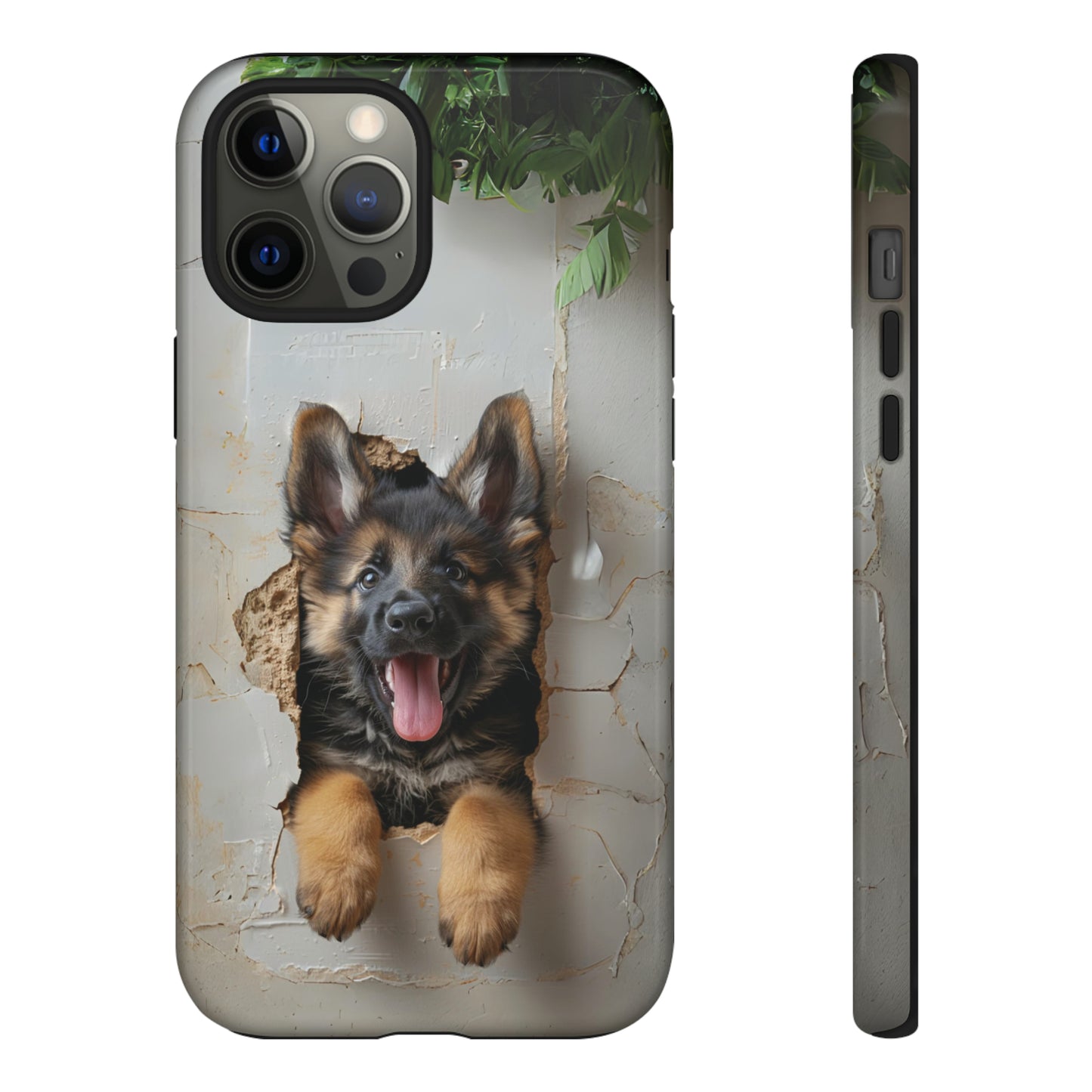 German Shepherd Puppy Breaking Wall | Light Colors | Tough Phone Cases