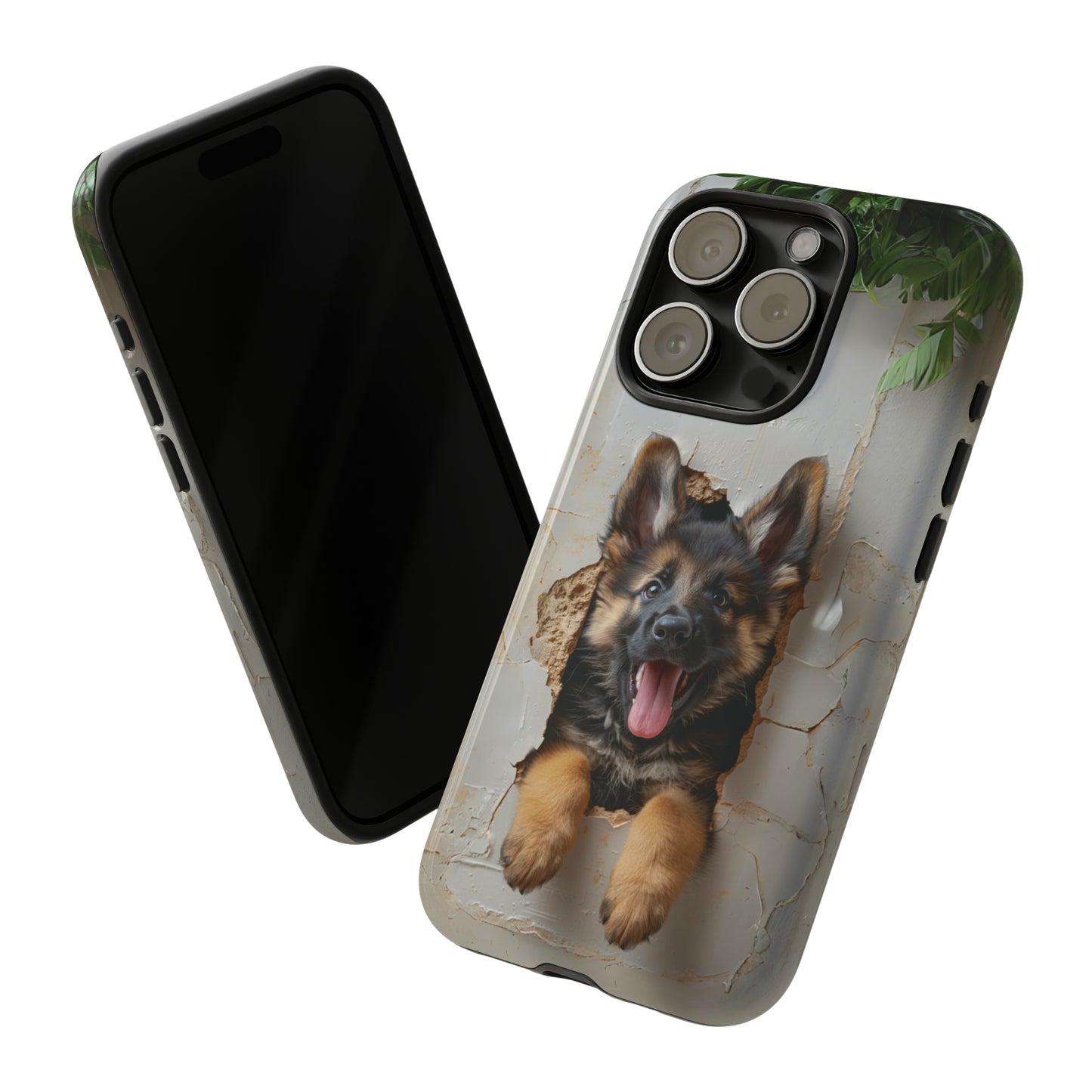 German Shepherd Puppy Breaking Wall | Light Colors | Tough Phone Cases