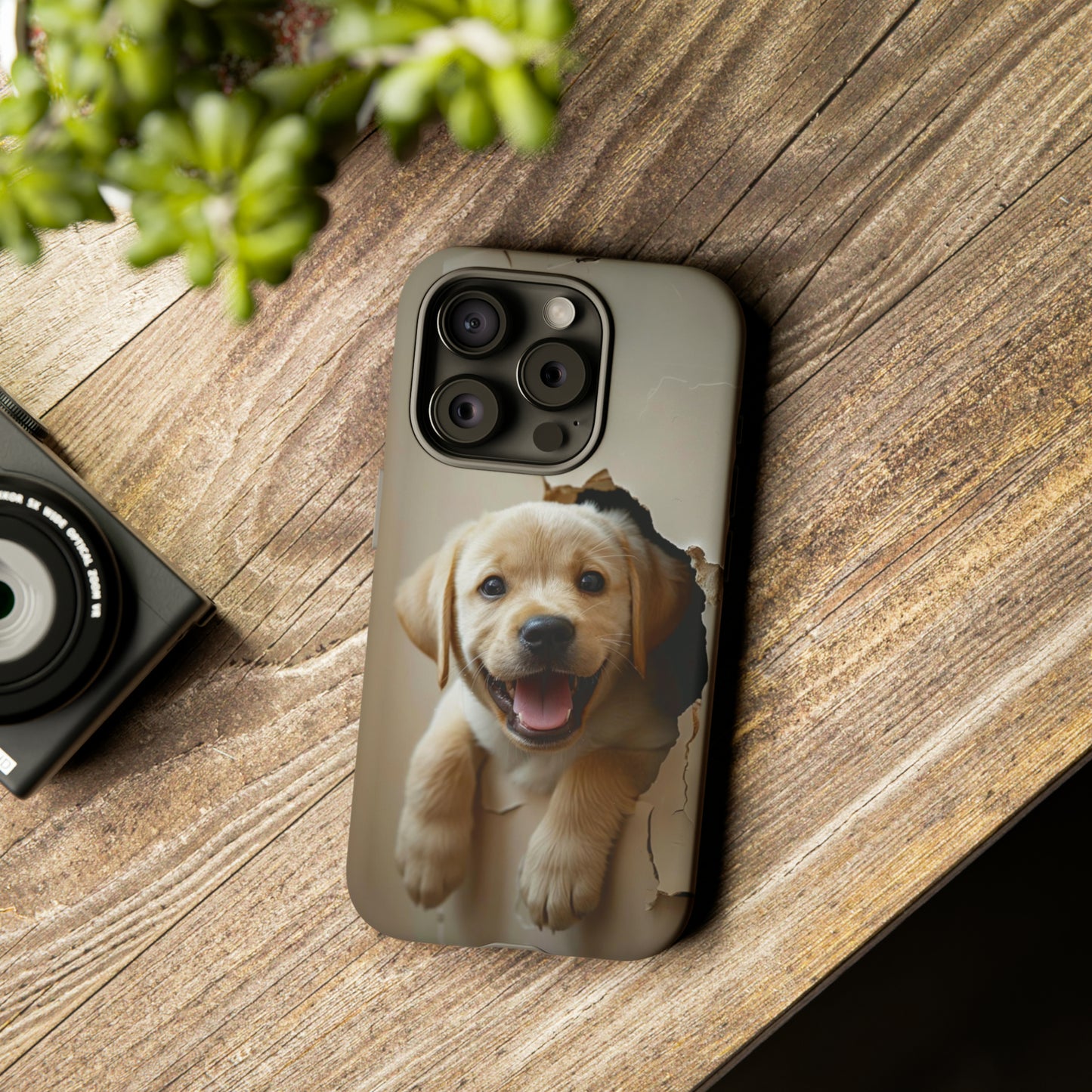 Yellow Labrador Puppy Breaking Wall | Tough Phone Cases