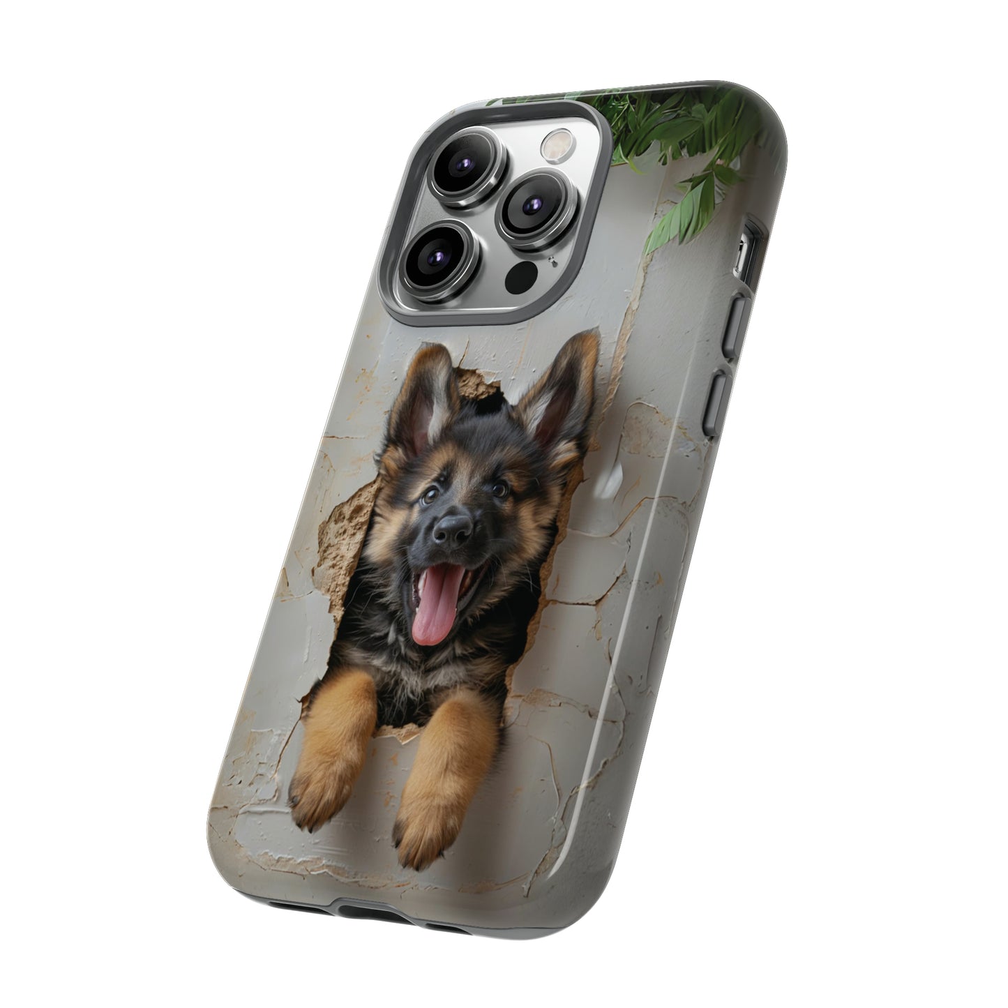 German Shepherd Puppy Breaking Wall | Light Colors | Tough Phone Cases