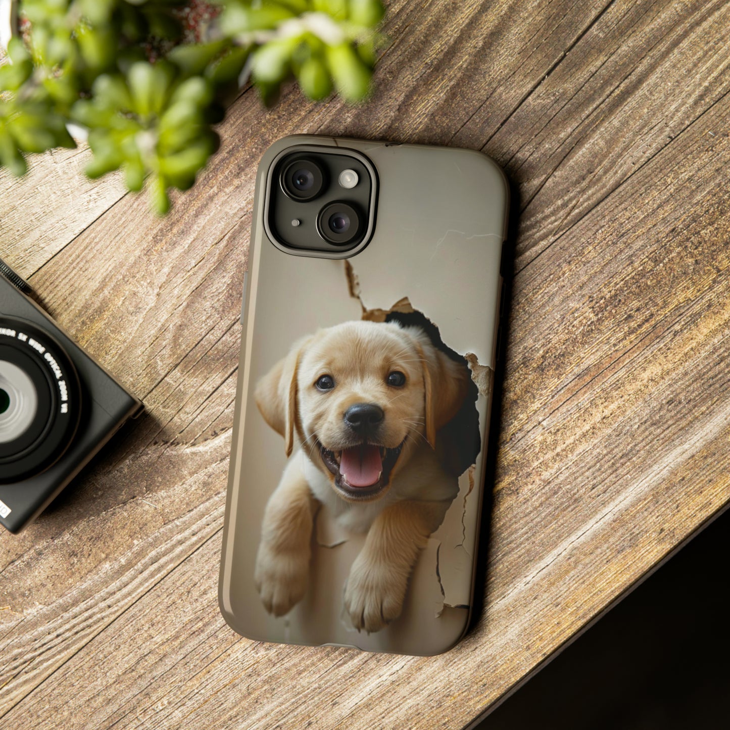 Yellow Labrador Puppy Breaking Wall | Tough Phone Cases