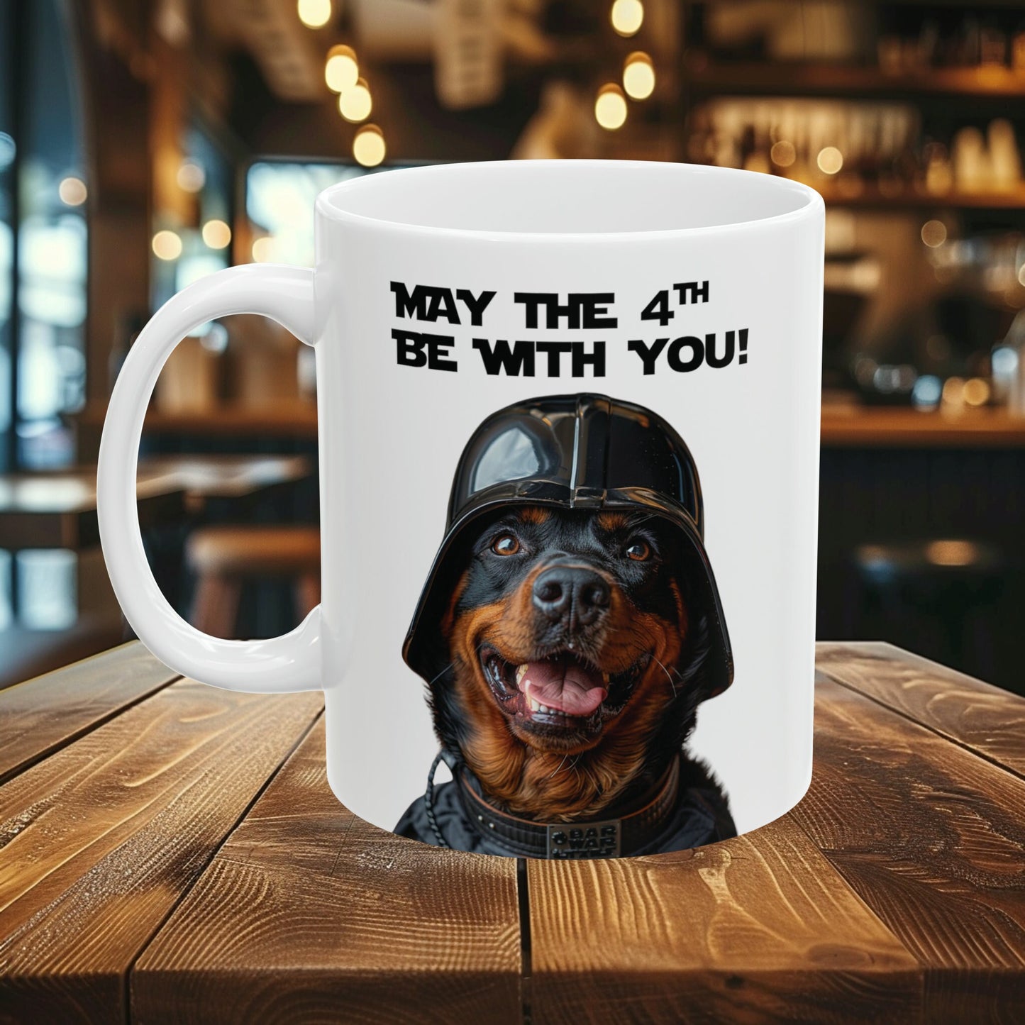 Rottweiler Darth Vader "May the 4th Be With You!" Ceramic Mug 11oz