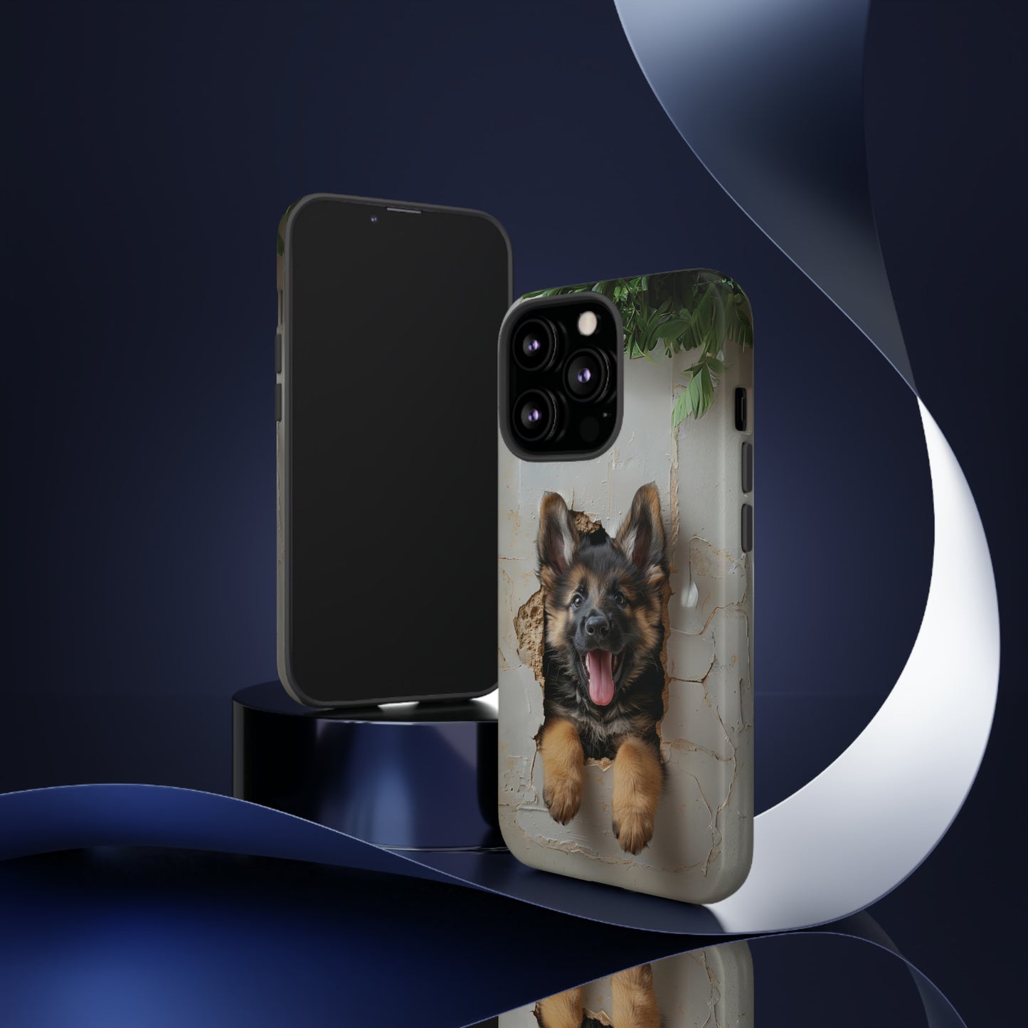 German Shepherd Puppy Breaking Wall | Light Colors | Tough Phone Cases