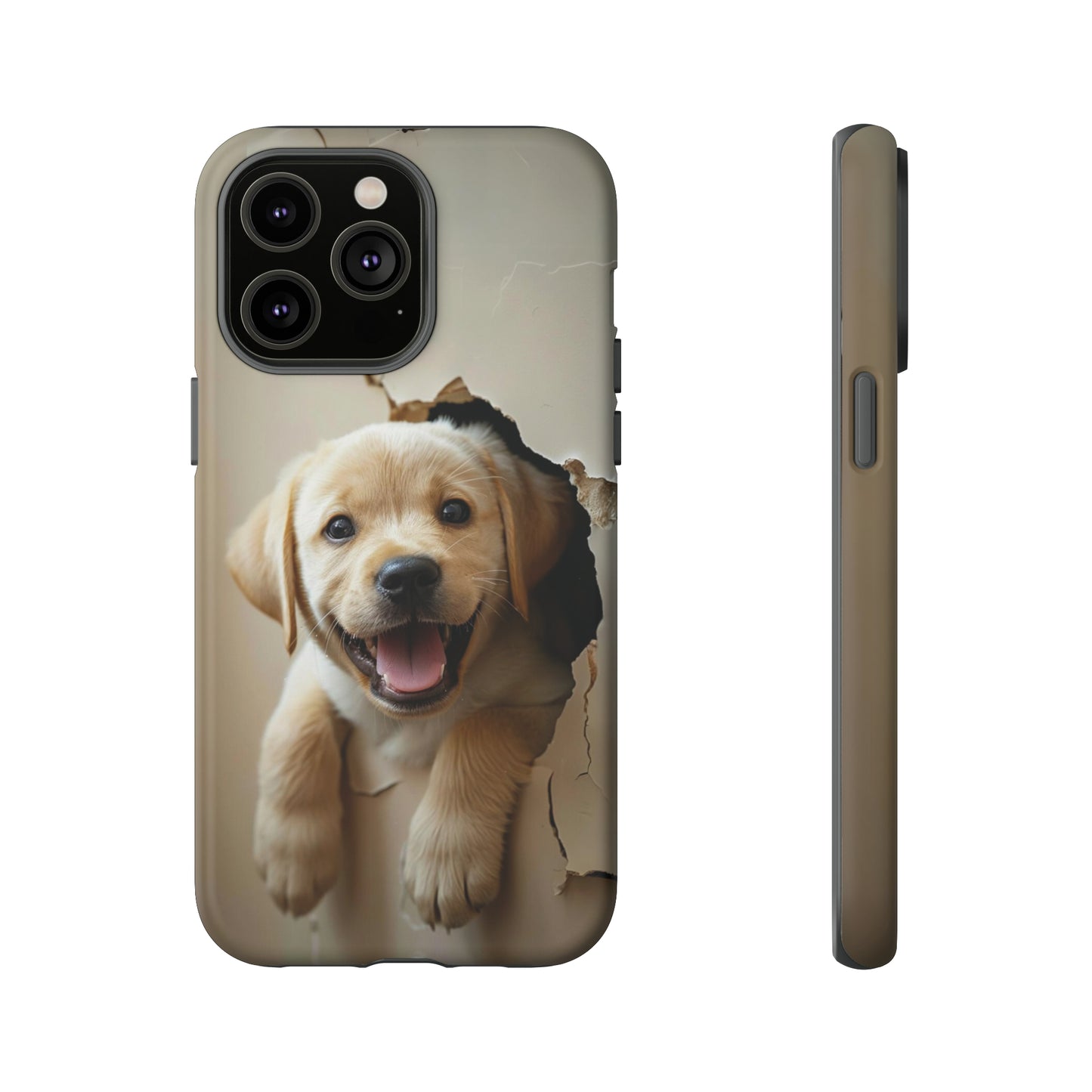 Yellow Labrador Puppy Breaking Wall | Tough Phone Cases