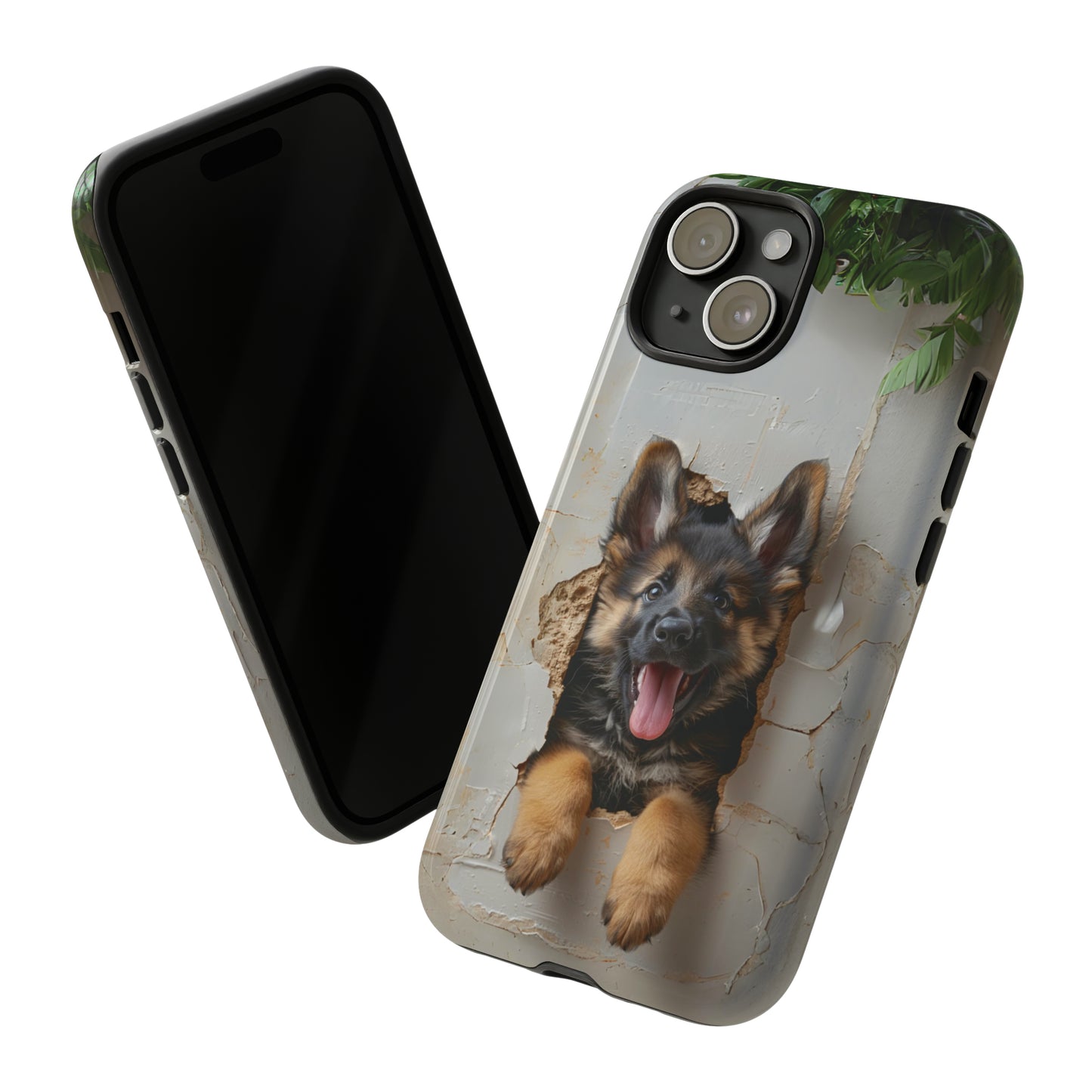 German Shepherd Puppy Breaking Wall | Light Colors | Tough Phone Cases