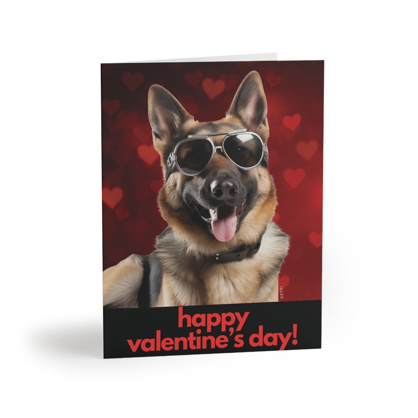 German Shepherd "happy valentines day" | Greeting cards (8, 16, and 24 pcs)