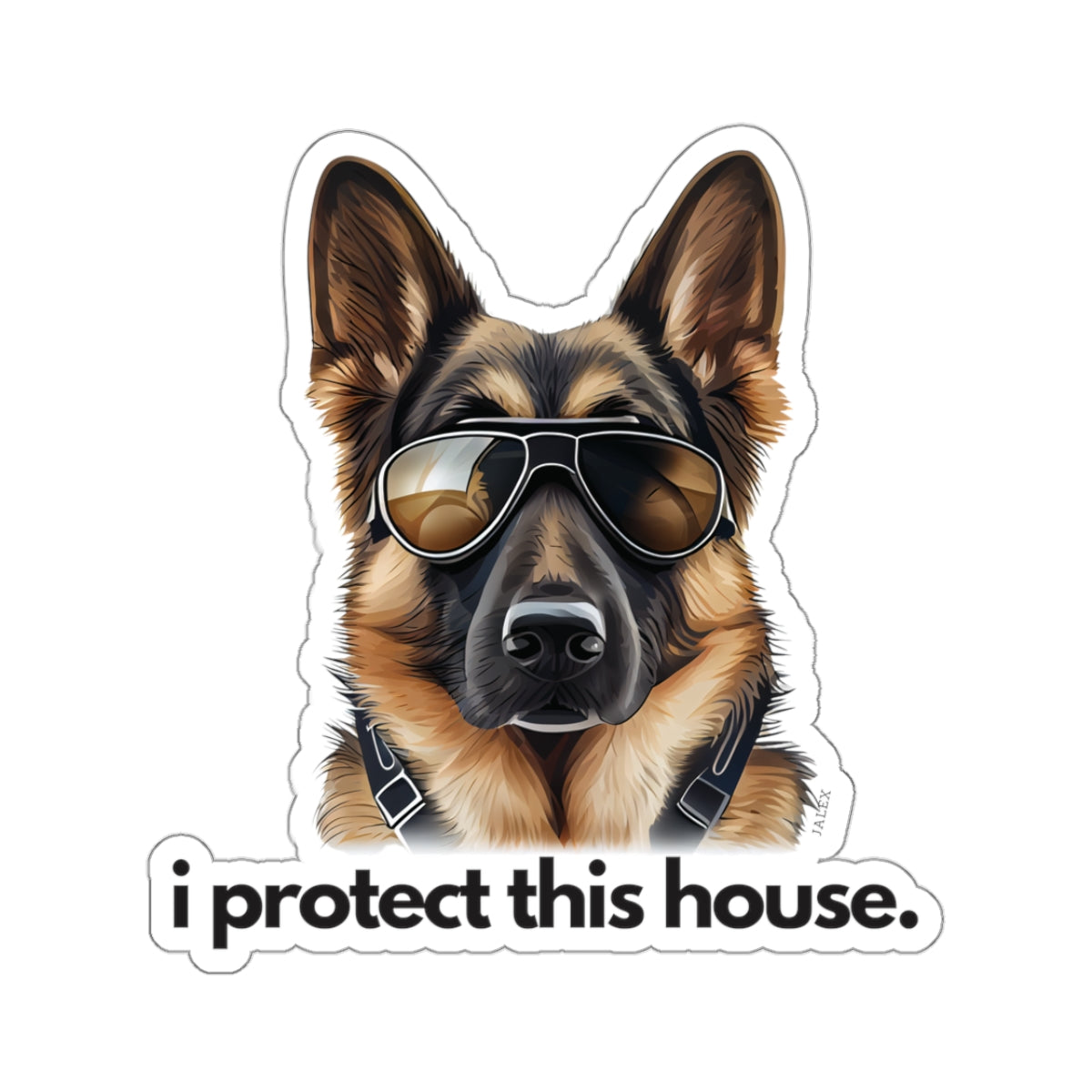 German Shepherd I Protect This House Sticker