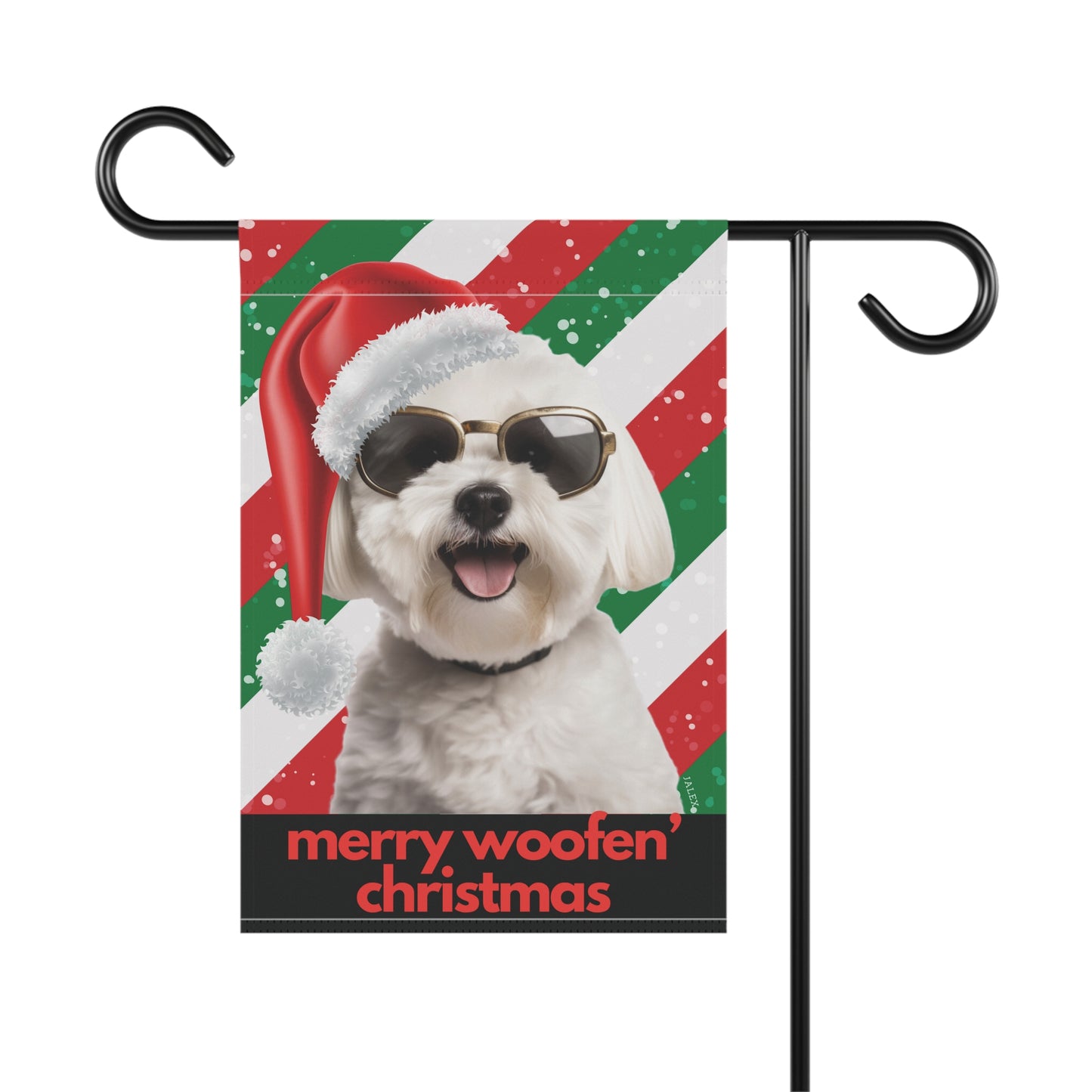 Maltese Flag, Garden Flag, Merry Woofen' Christmas, House Flag, Banner, Printed Both Sides