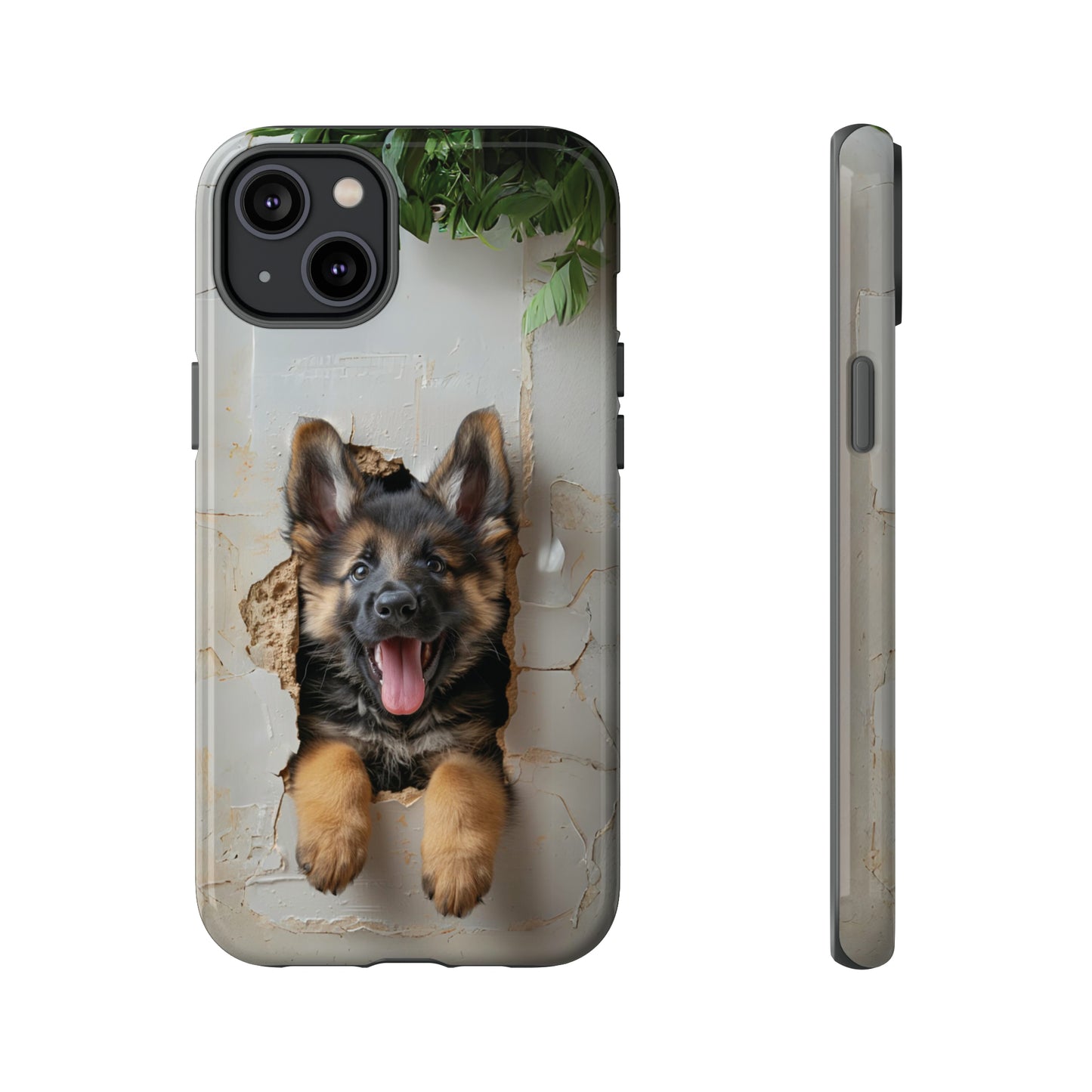 German Shepherd Puppy Breaking Wall | Light Colors | Tough Phone Cases