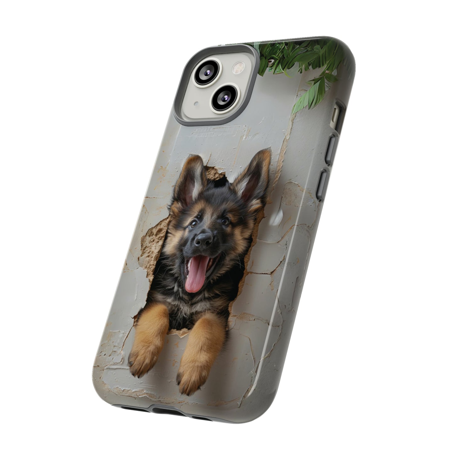 German Shepherd Puppy Breaking Wall | Light Colors | Tough Phone Cases