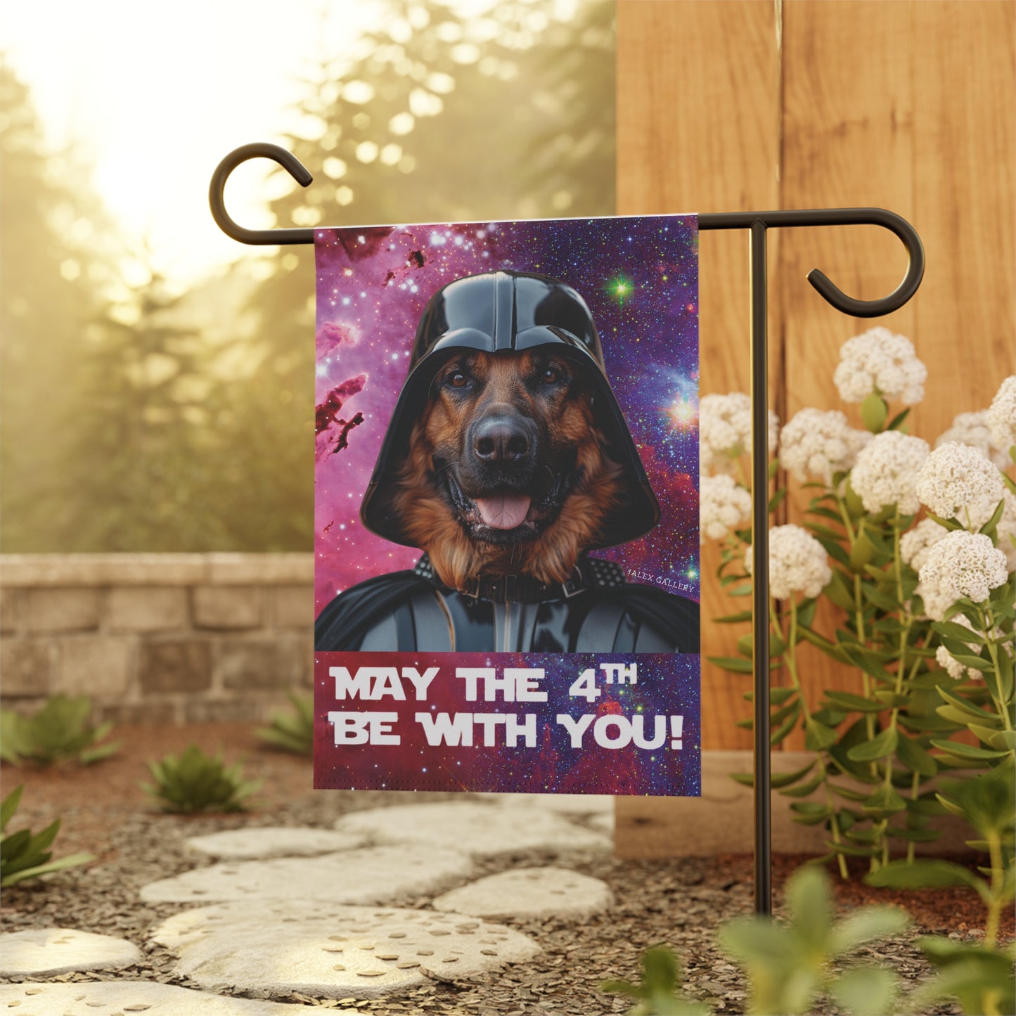 German Shepherd Flag, Garden Flag, May The 4th Be With You!, Star Wars, House Flag, Banner, Printed Both Sides, Gift, Dog Lover