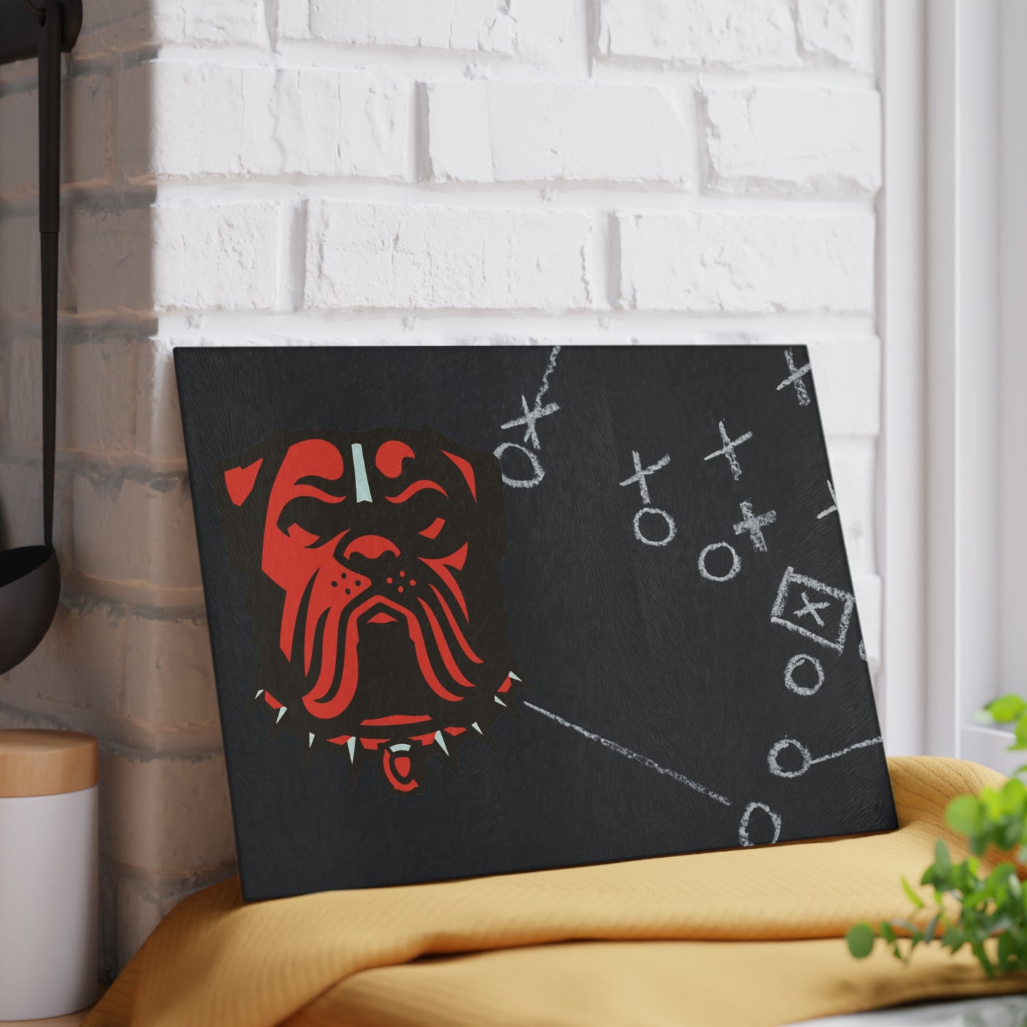 Game Time Football Black Chalkboard Plays | Cleveland Browns | Glass Cutting Board