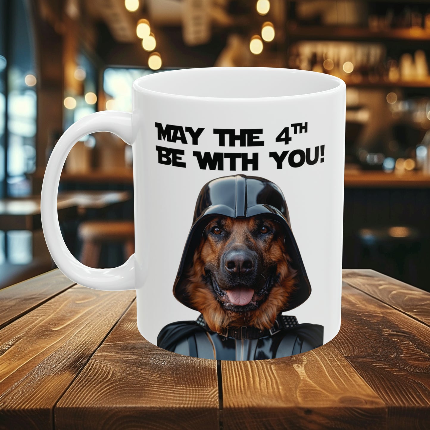 German Shepherd Darth Vader "May the 4th Be With You!" Ceramic Mug 11oz