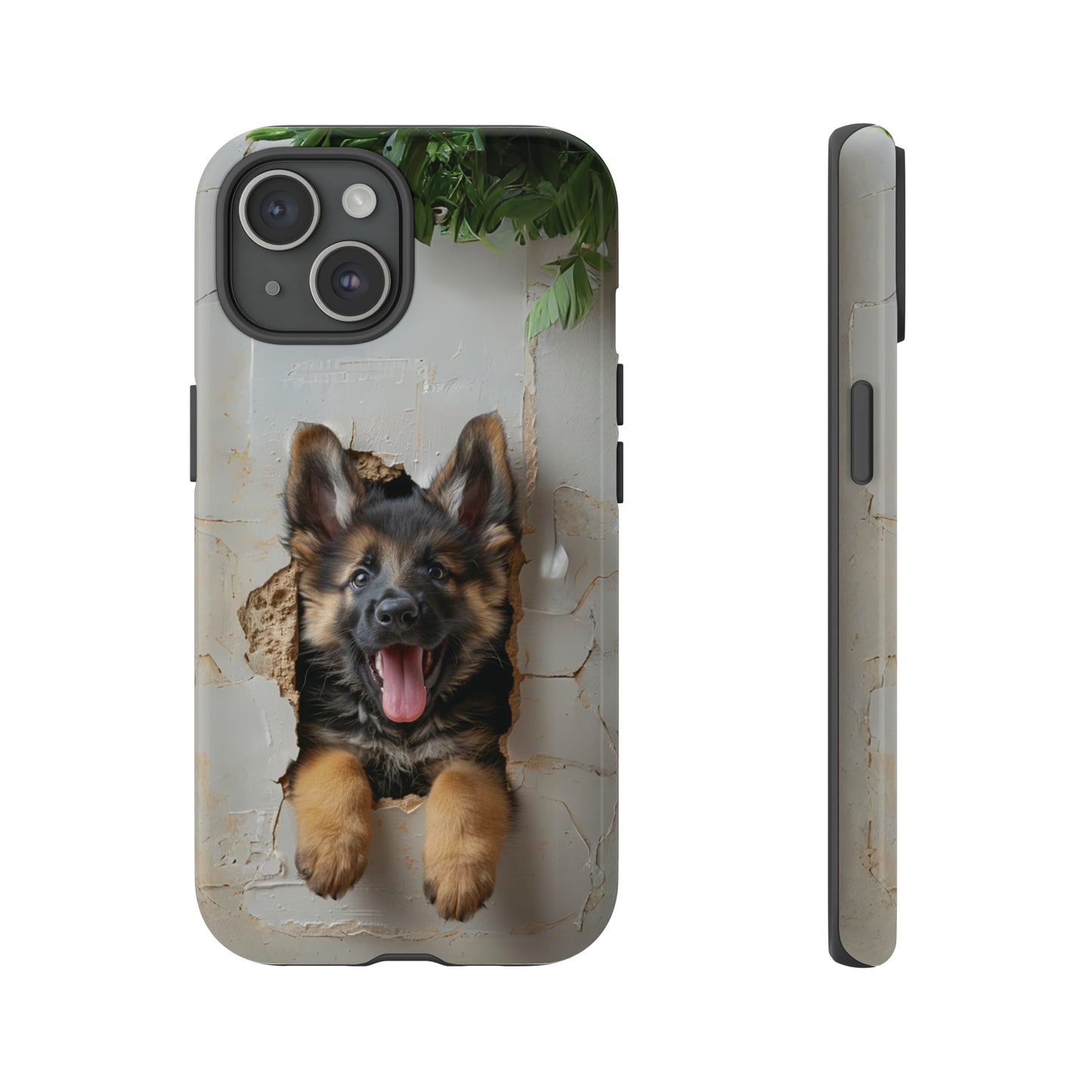 German Shepherd Puppy Breaking Wall | Light Colors | Tough Phone Cases