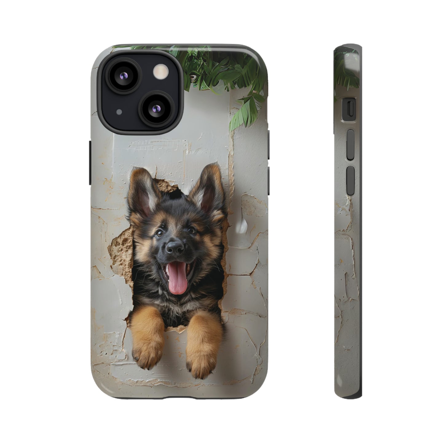 German Shepherd Puppy Breaking Wall | Light Colors | Tough Phone Cases