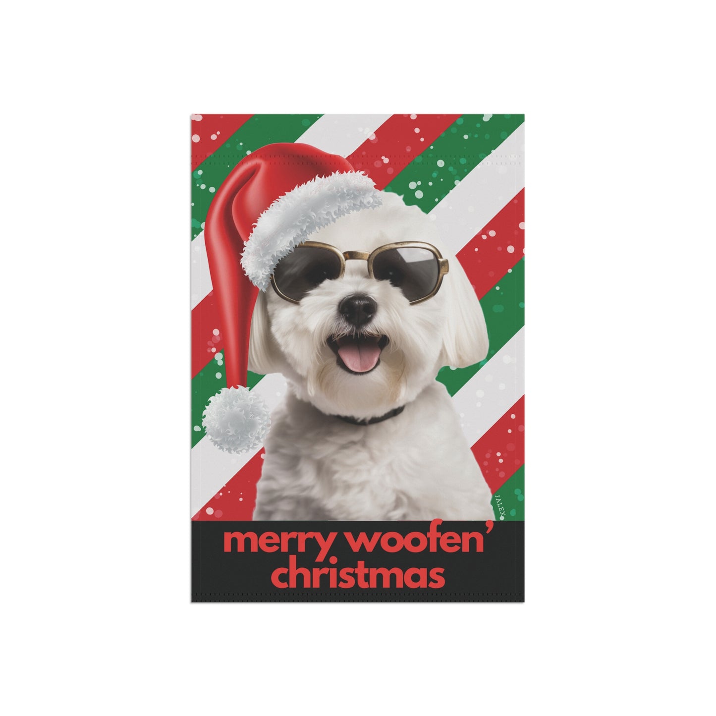 Maltese Flag, Garden Flag, Merry Woofen' Christmas, House Flag, Banner, Printed Both Sides