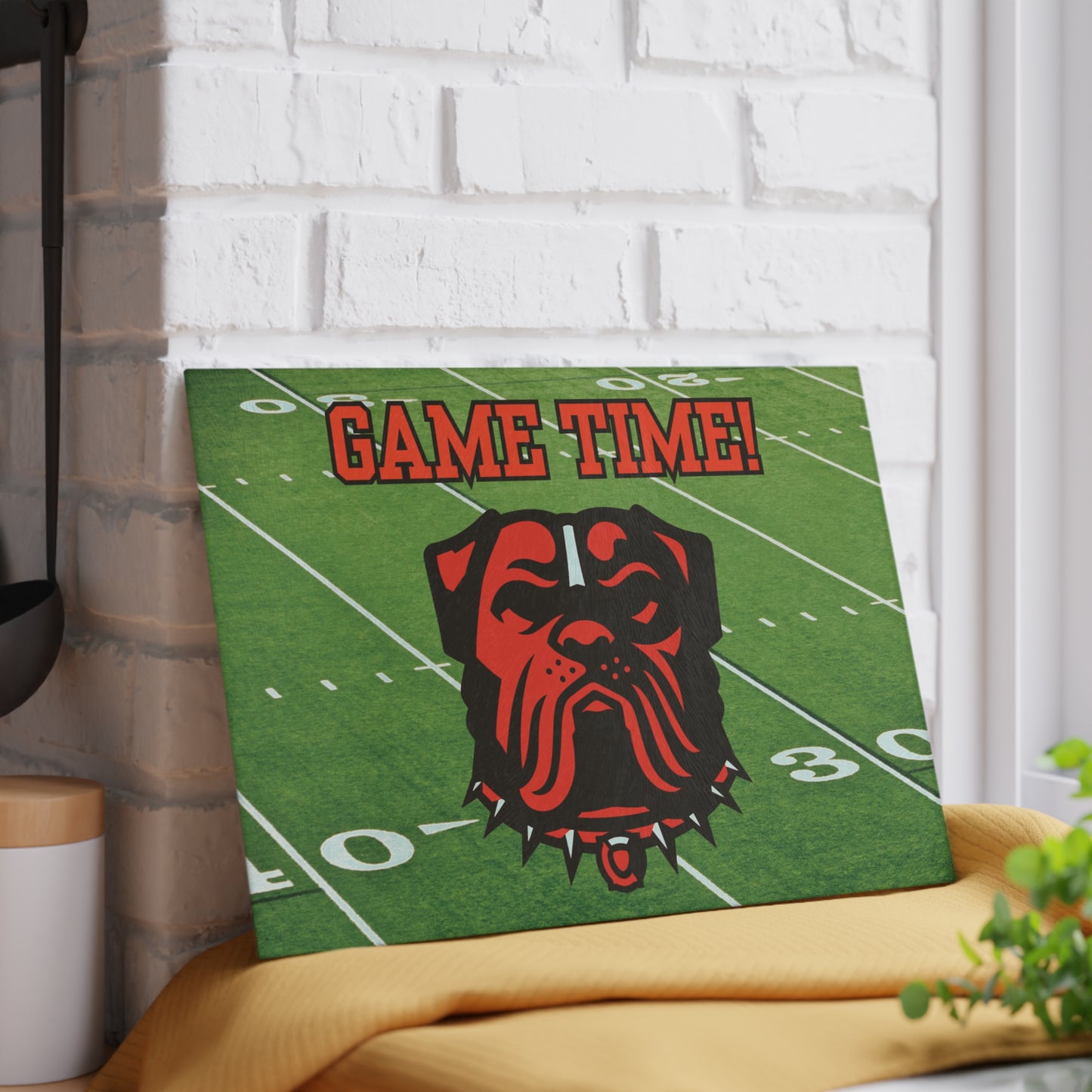 Game Time Football Field Green | Cleveland Browns | Glass Cutting Board